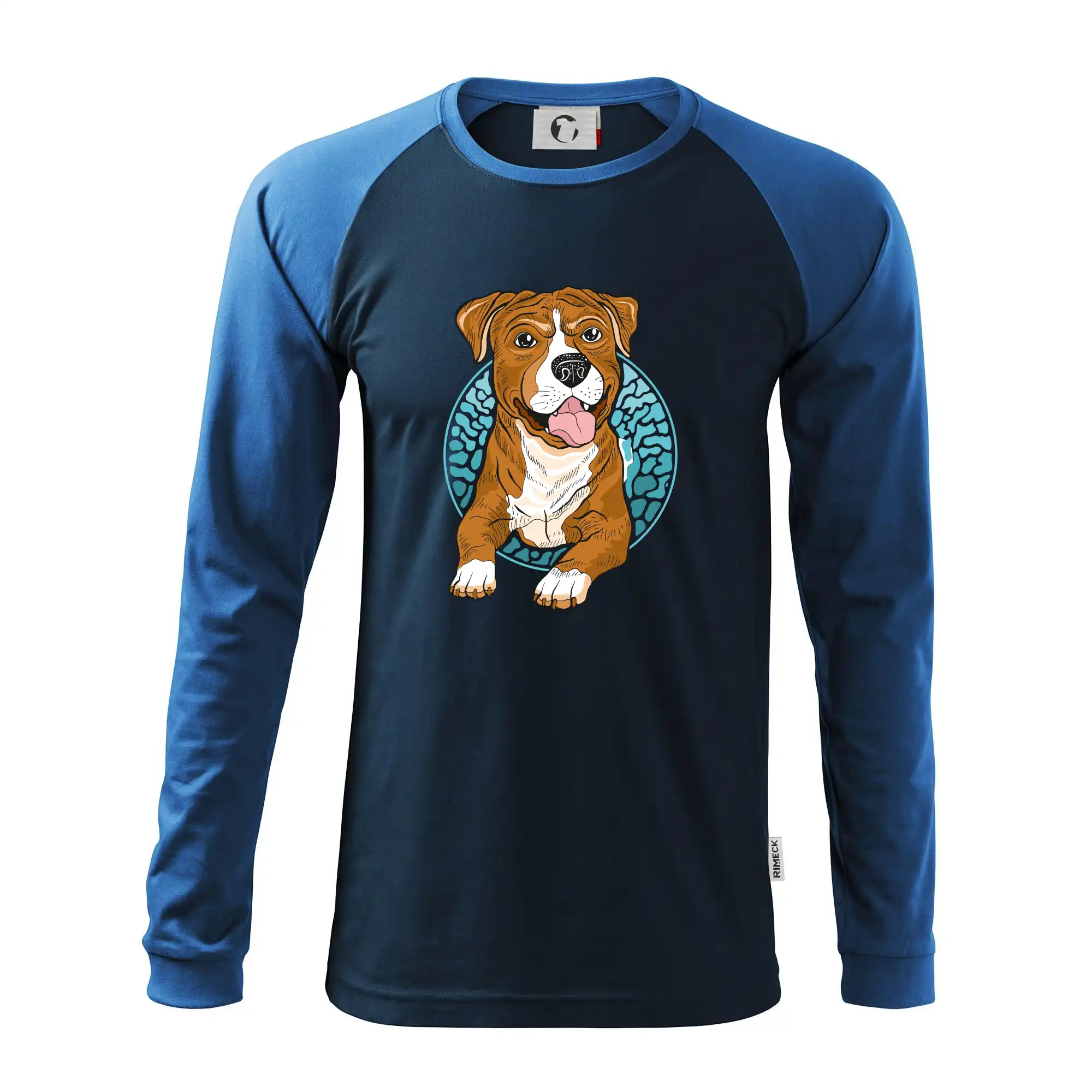 Americký staford kreslený v kolečku (Pecka design)