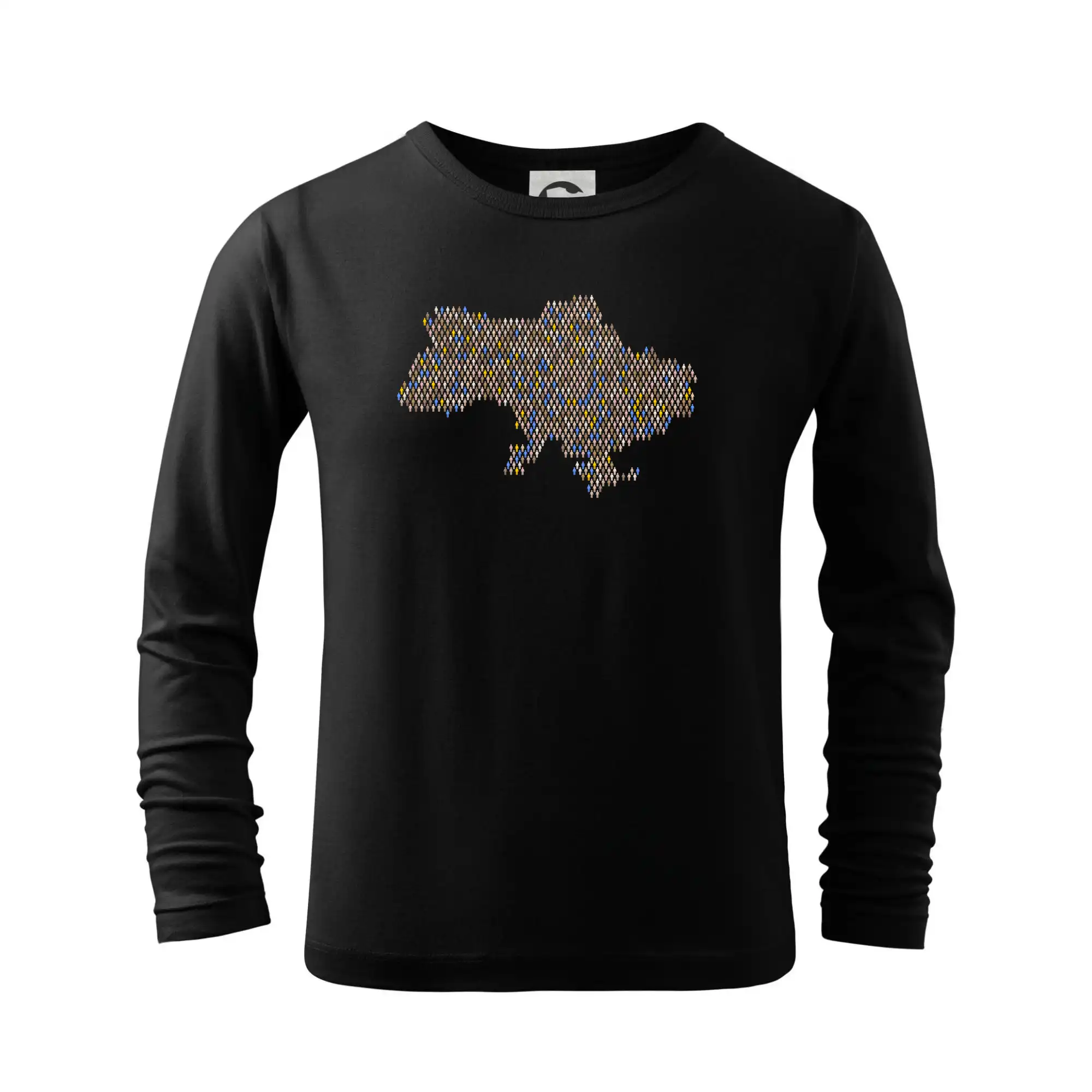 Tričká s vlajkou ukrajiny - Mapa Ukrajiny panáčikovia - Tričko detské Long Sleeve