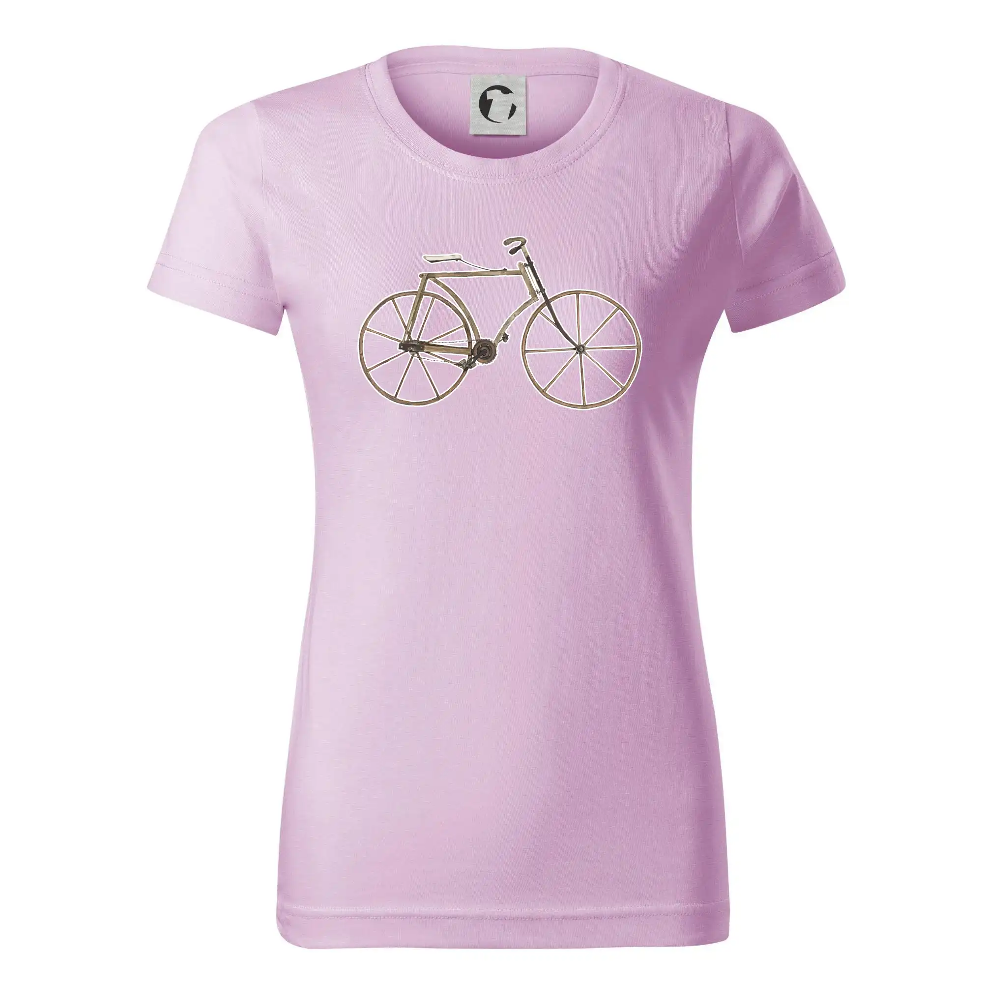 Tričko ako darček pre cyklistu - Drevené koleso - Dámske tričko basic - ľahko voľnejšie a dlhšie