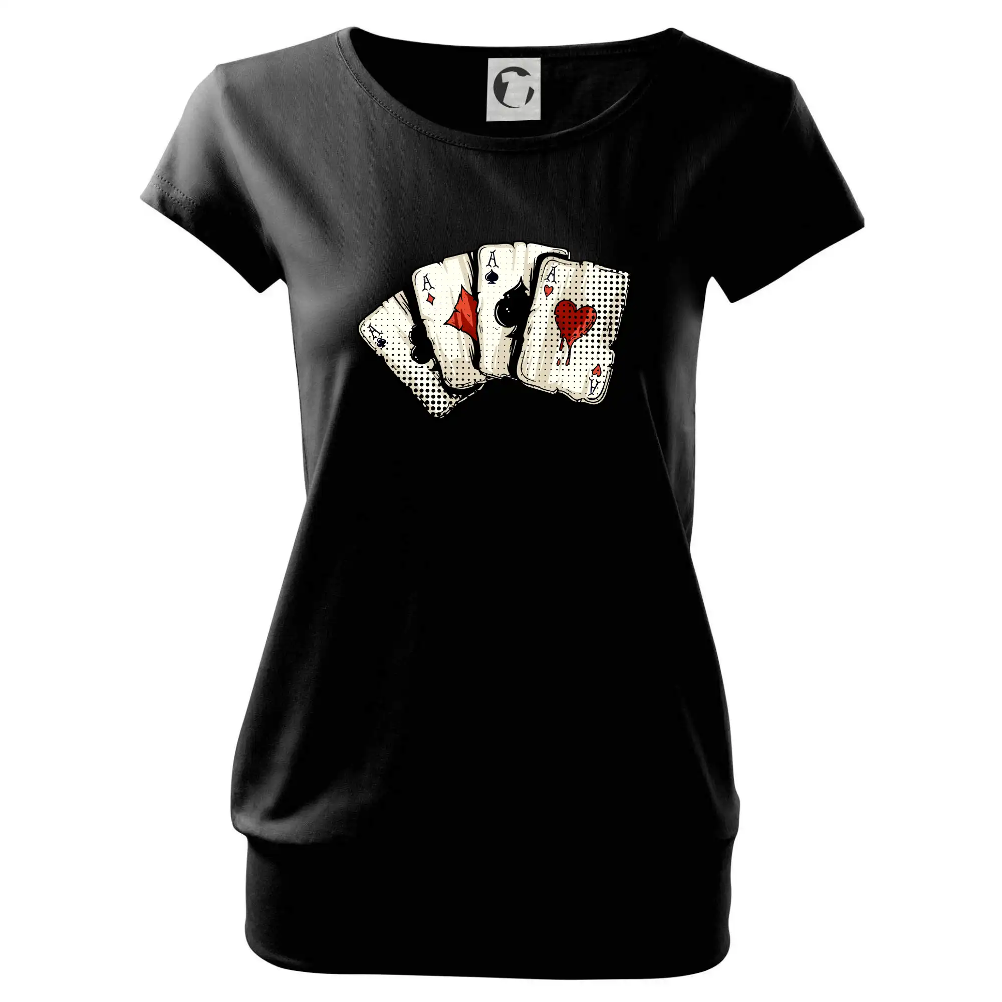 Poker tričká - Poker - karty kreslené - Voľné tričko city