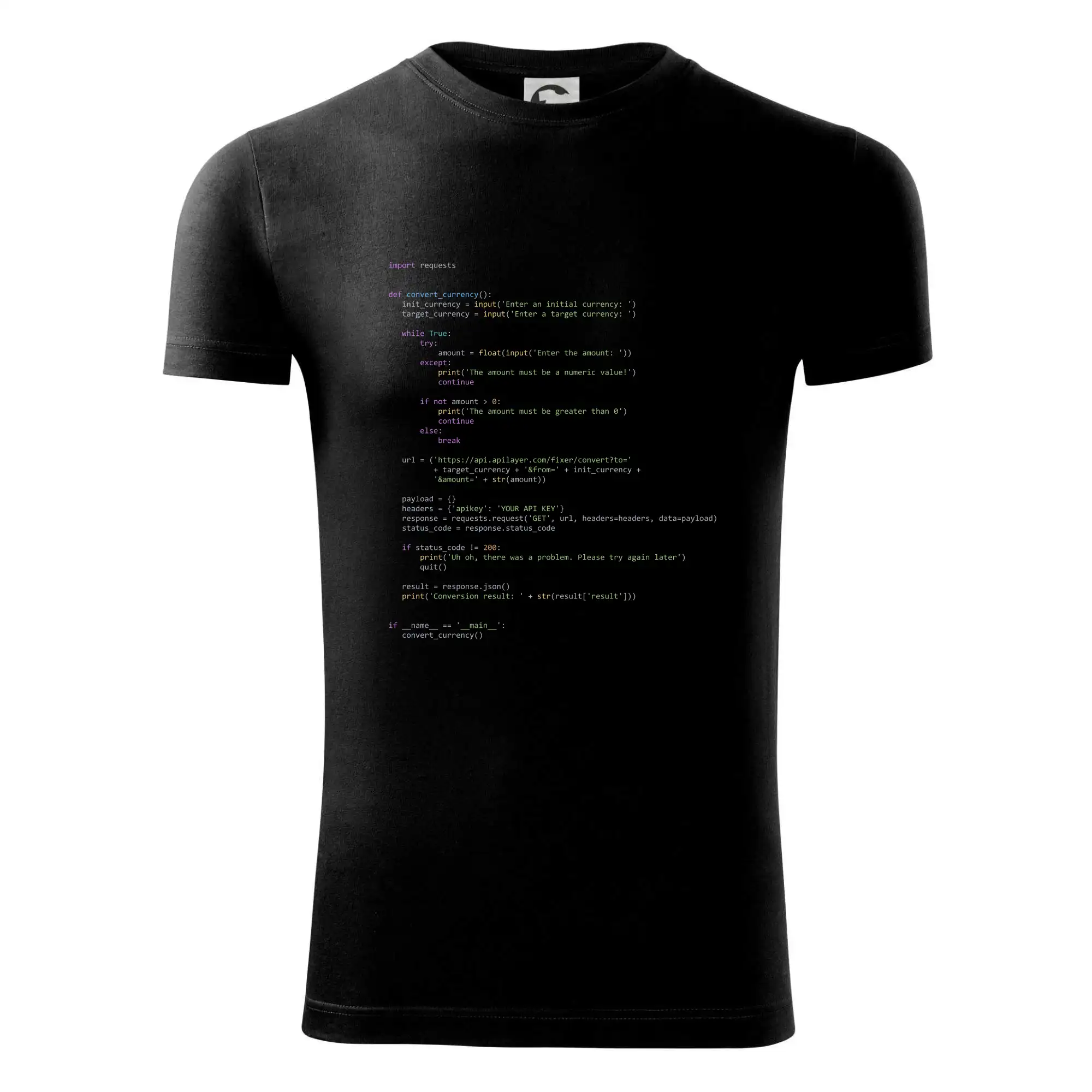 Tričká pre ajťákov - Python Prevodník mien - Viper FIT - Pánske zúžené tričko