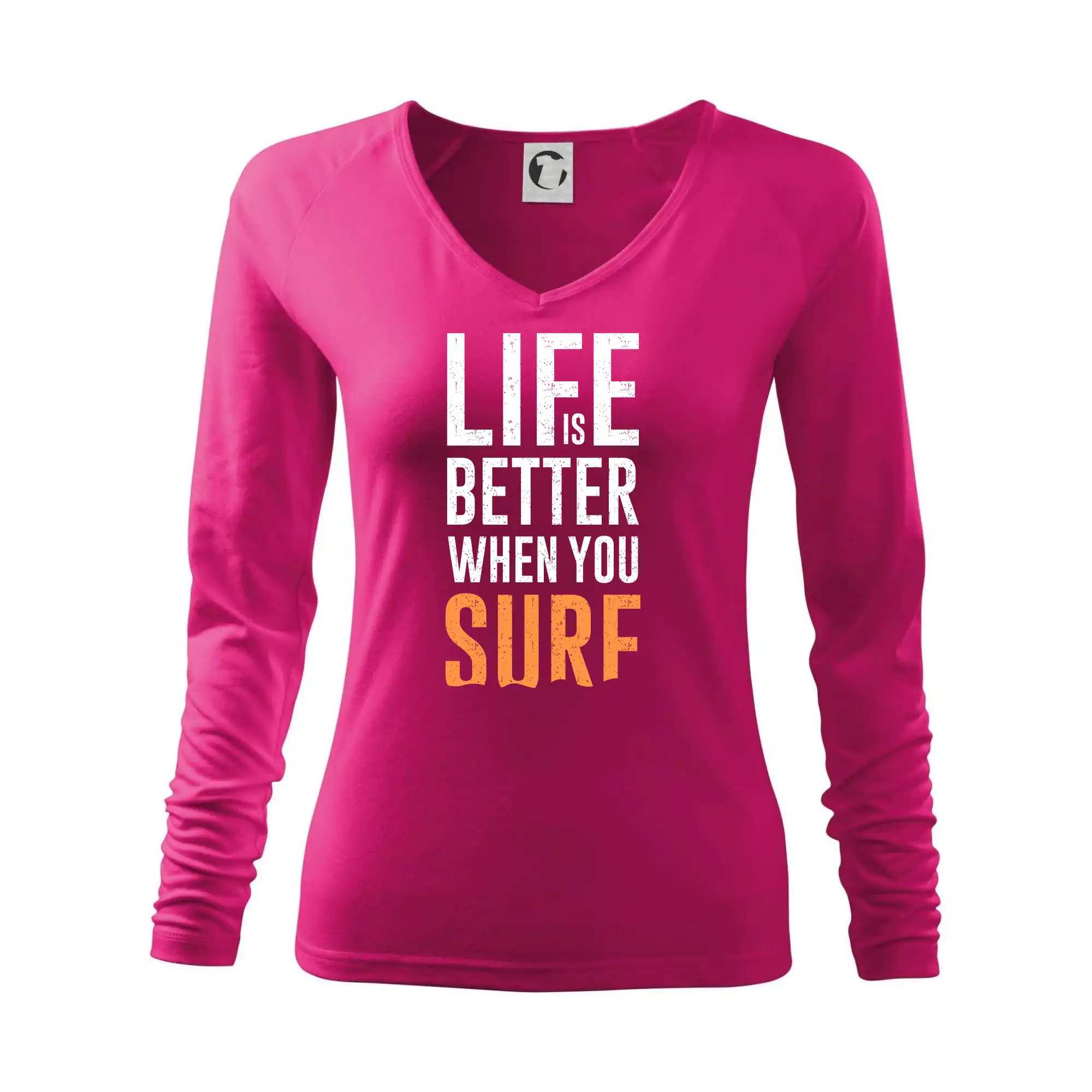 Surferske tričká - Life is better when you surf - Tričko dámske Elegance