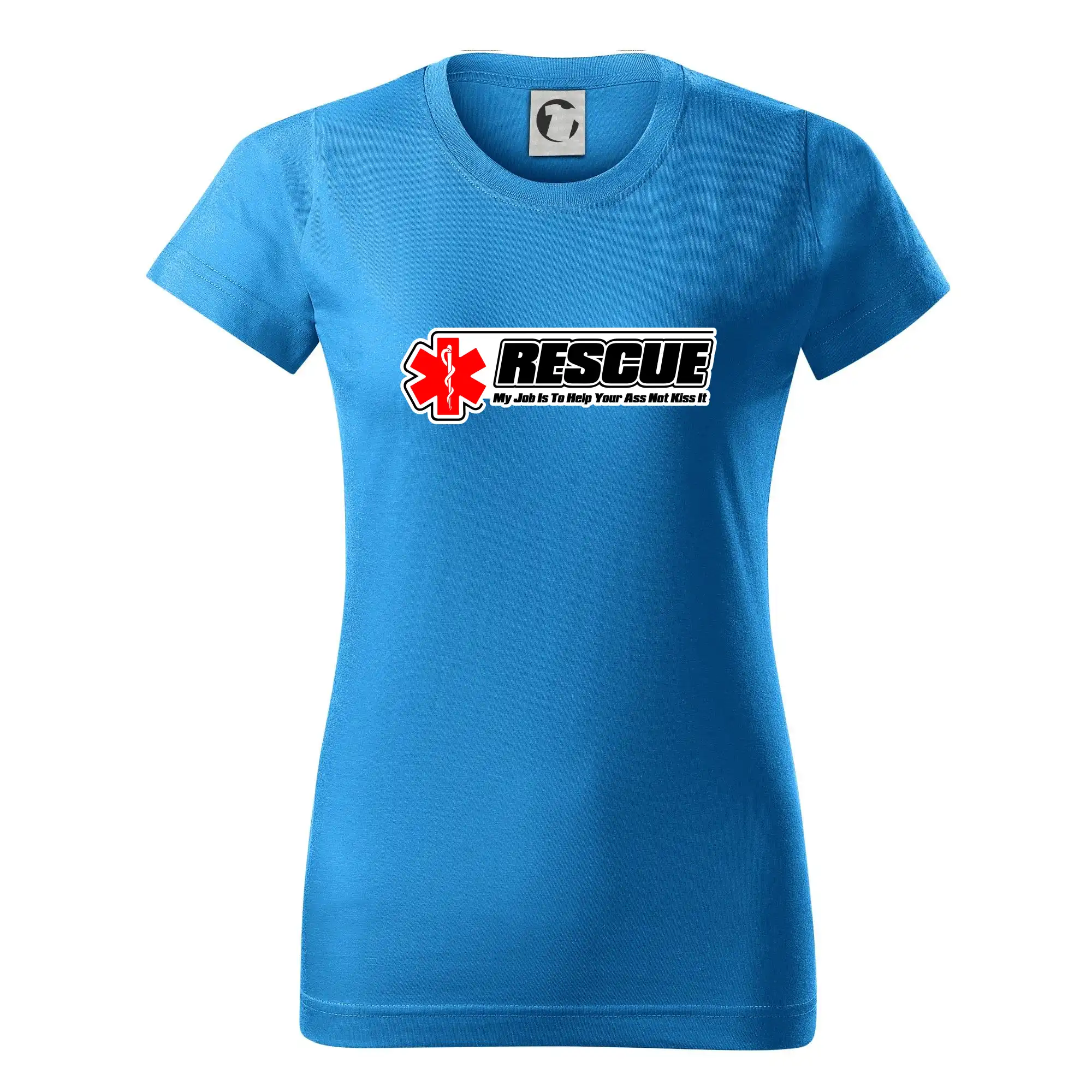 Tričká a mikiny pre záchranárov a lekárov - Kvalitné oblečenie pre zdravotníkov - Rescue My Job Is To Help Your Ass Not Kiss It - Dámske tričko basic - ľahko voľnejšie a dlhšie