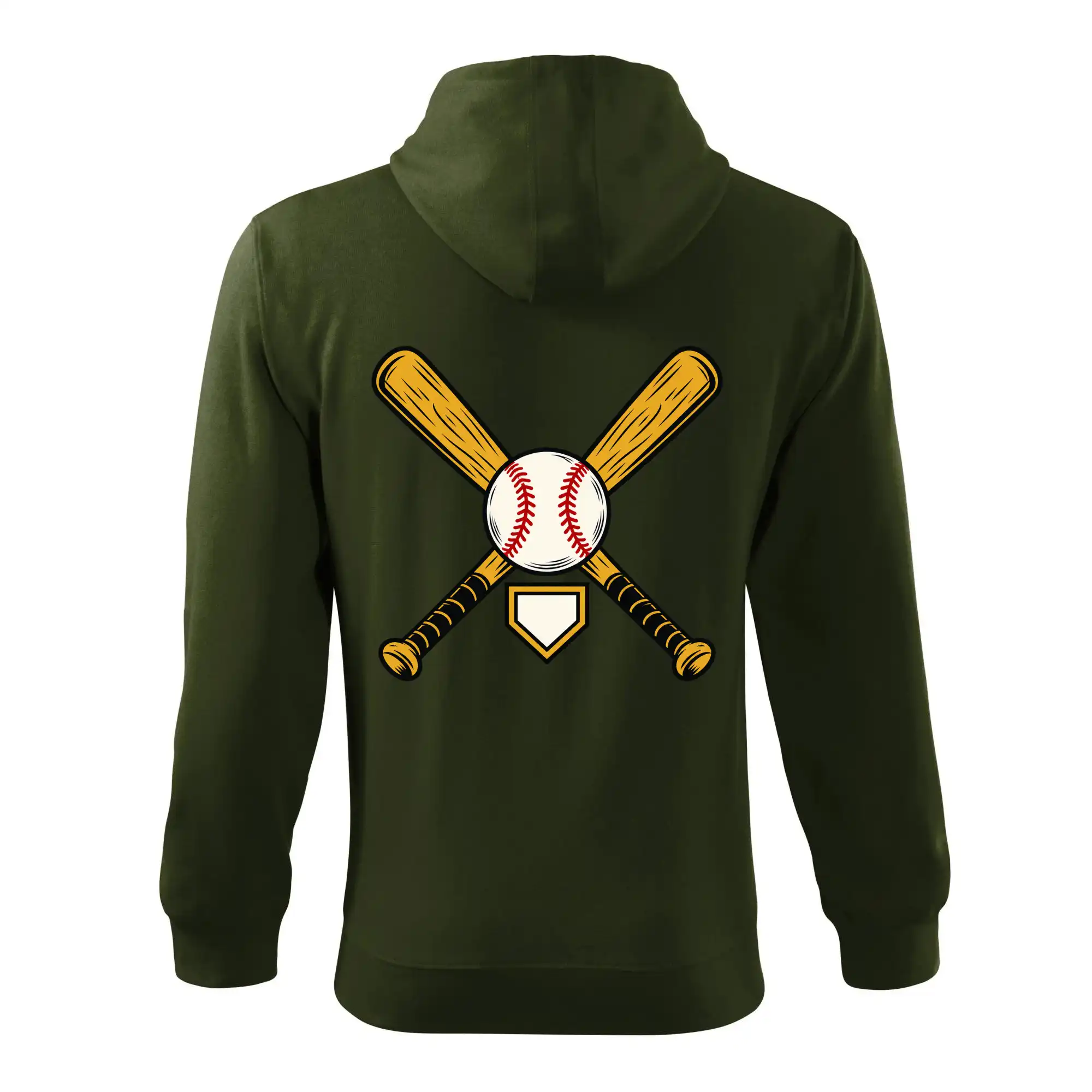 Zkřížené baseballové pálky a míček