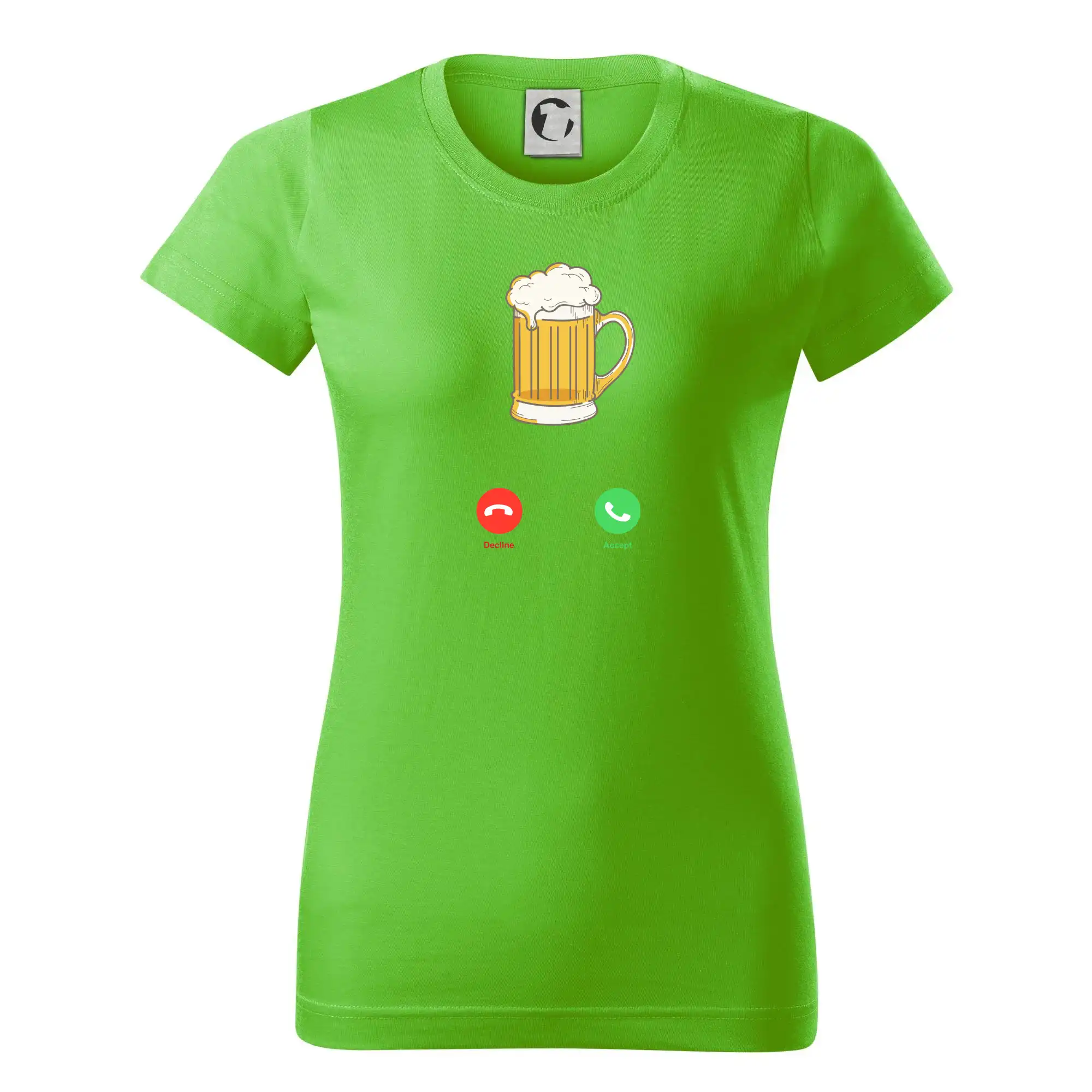 Vtipná tričká pre pivárov - Volá pivo  (Pecka design) - Dámske tričko basic - ľahko voľnejšie a dlhšie