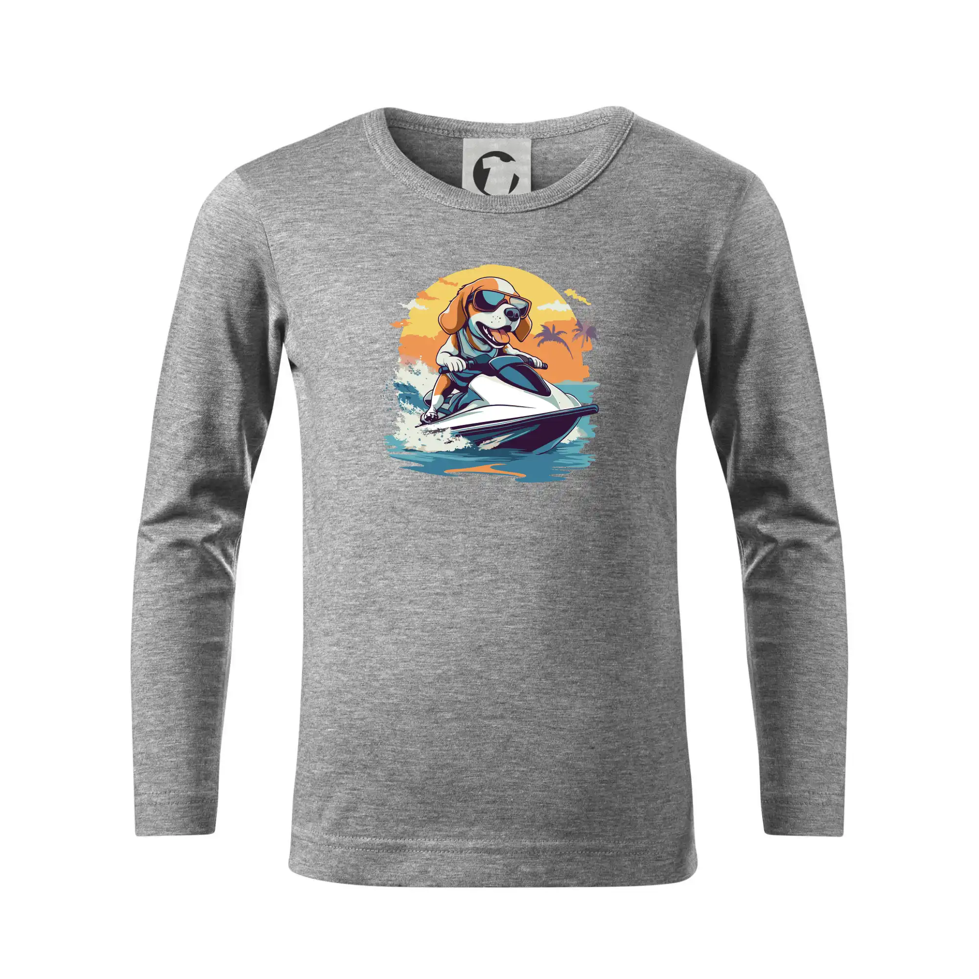 Bígl na tričku - Bígel na vodnom skútri - Tričko detské Long Sleeve