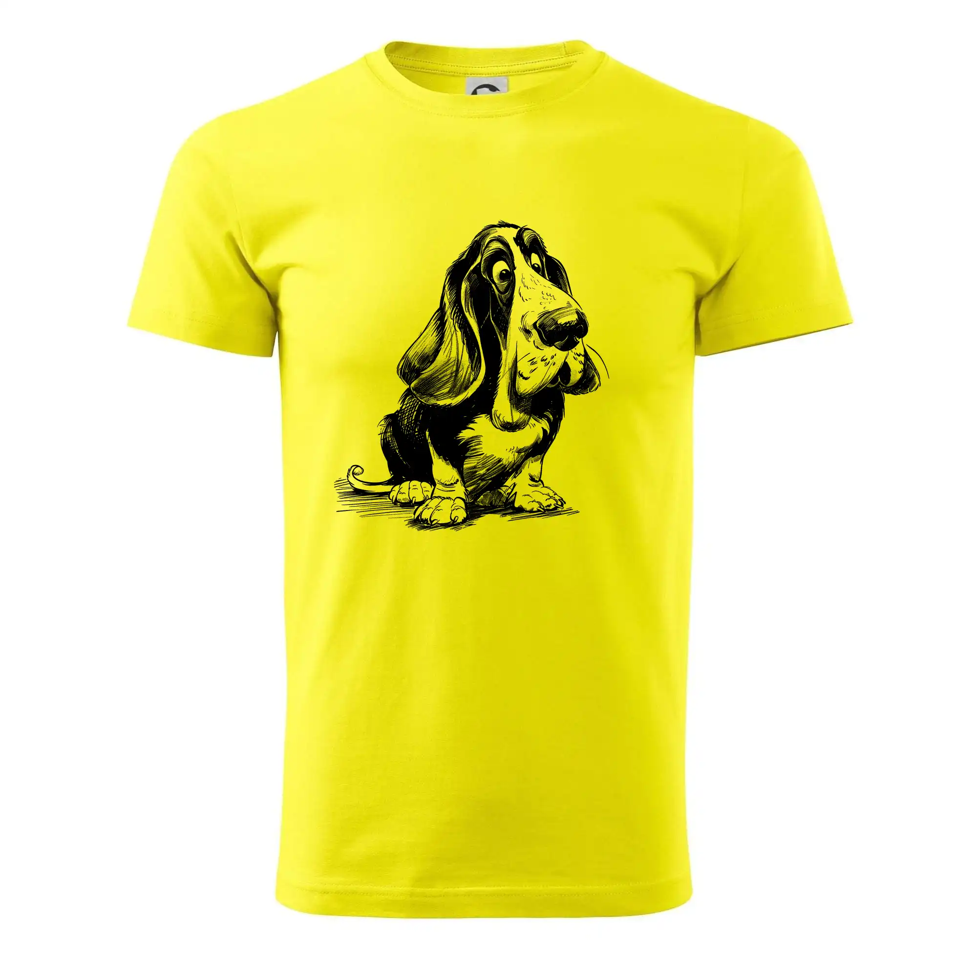 Černobílá karikatura baset