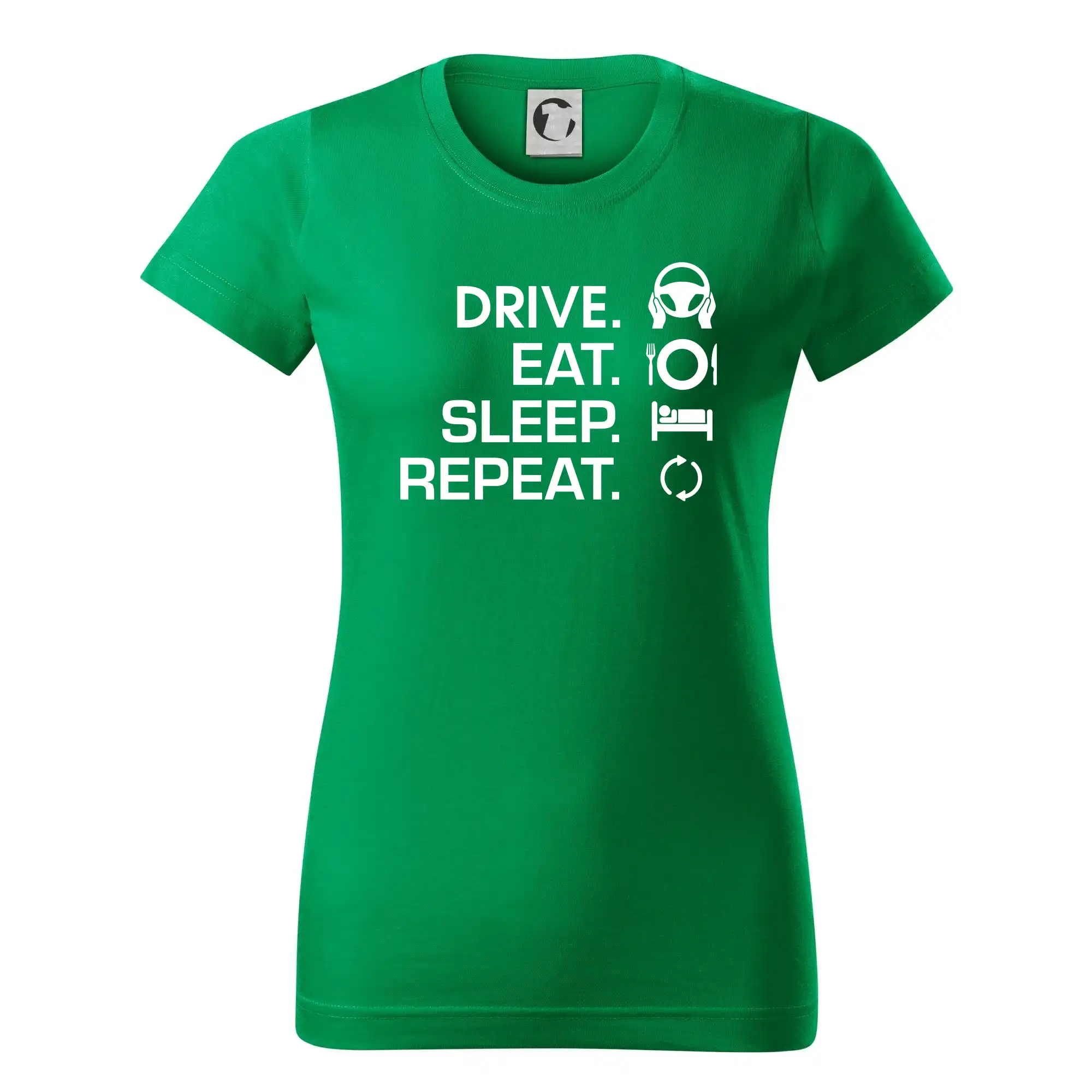 Auto tričká - Drive eat sleep repeat - Dámske tričko basic - ľahko voľnejšie a dlhšie