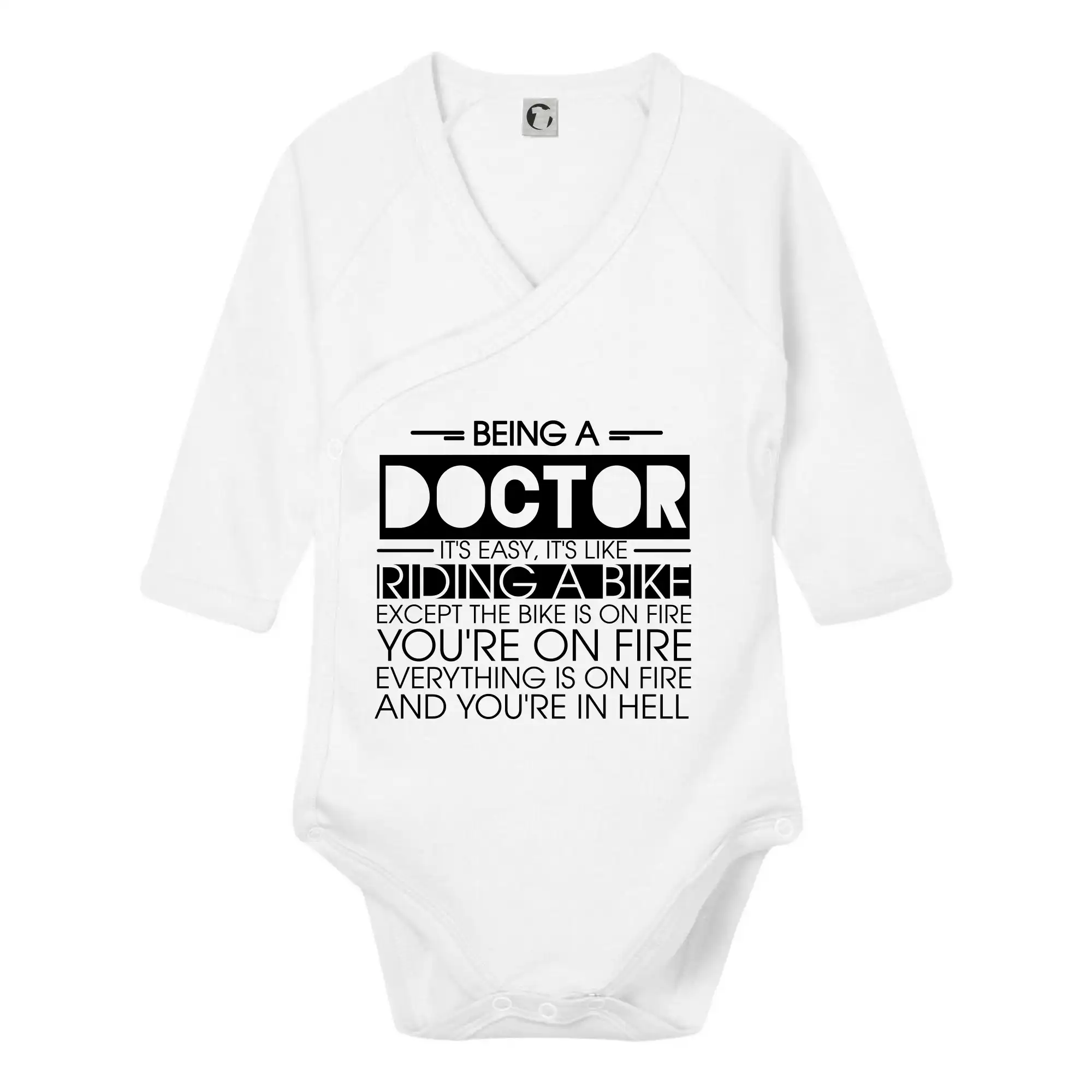 Being a doctor - bike - Body zavinovacie s dlhým rukávom