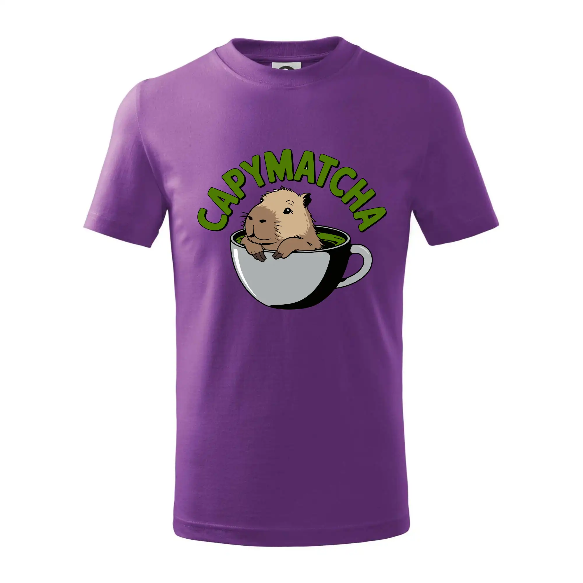Tričká so zvieratami - Capybara papymatcha - Tričko detské bavlnené