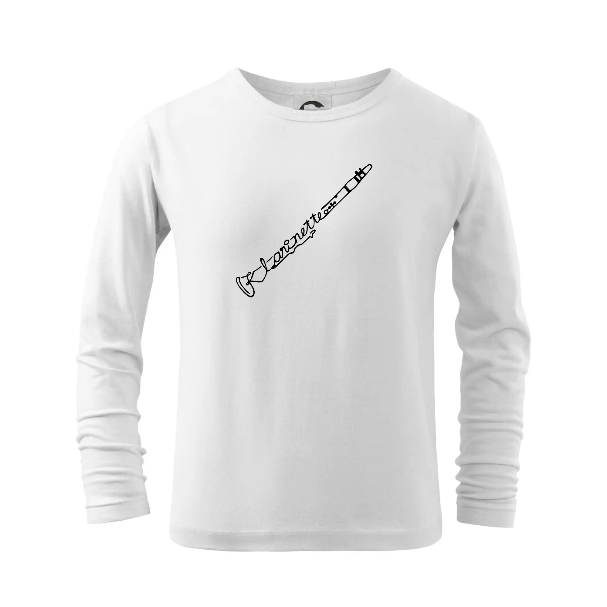 Hudobné tričká - Klarinet nápis - Tričko detské Long Sleeve