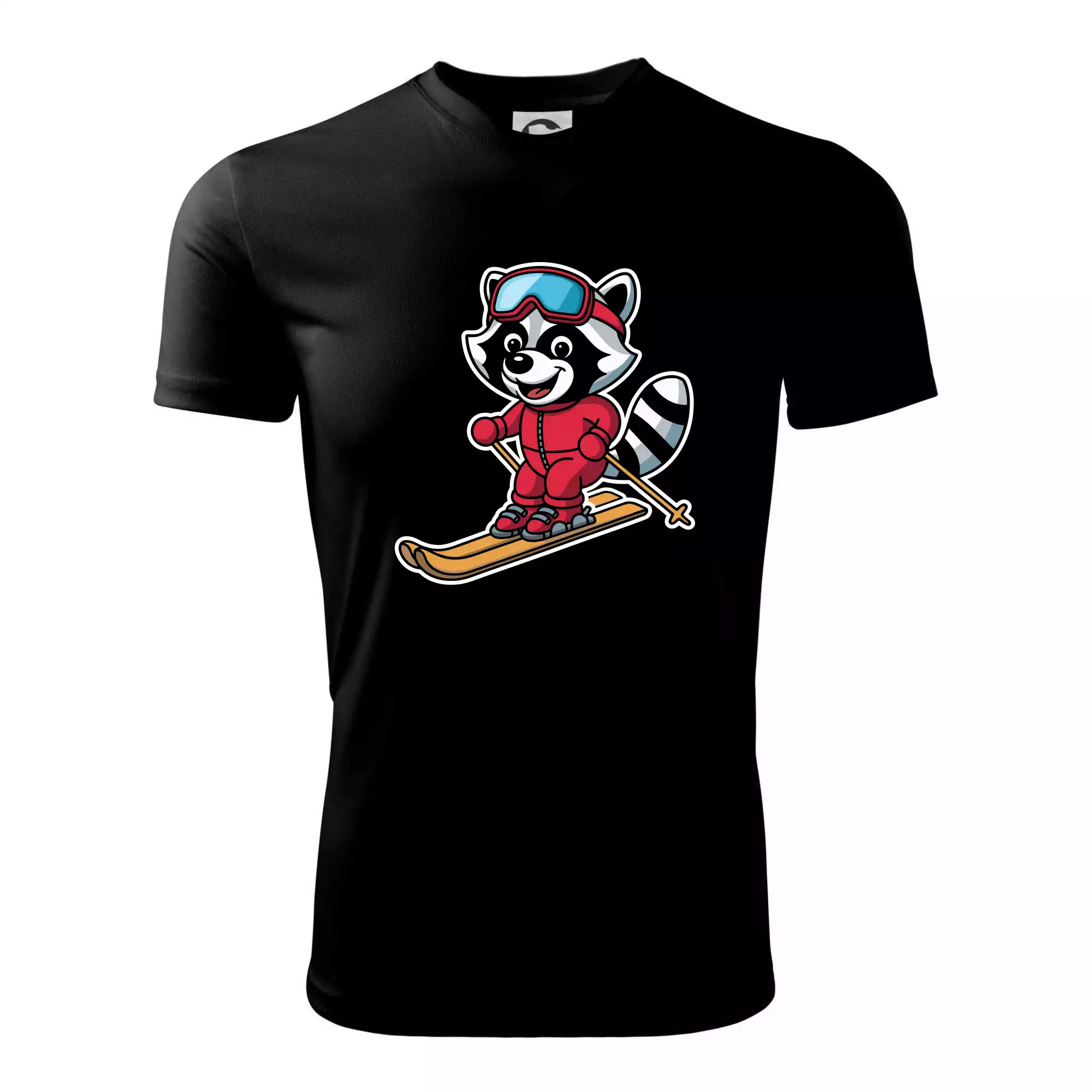 Mýval na lyžích - kreslený