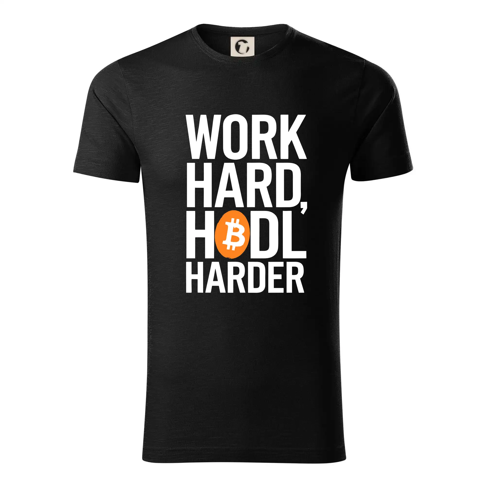 Velký nápis Work Hard, HODL Harder - Tričko z organickej bavlny