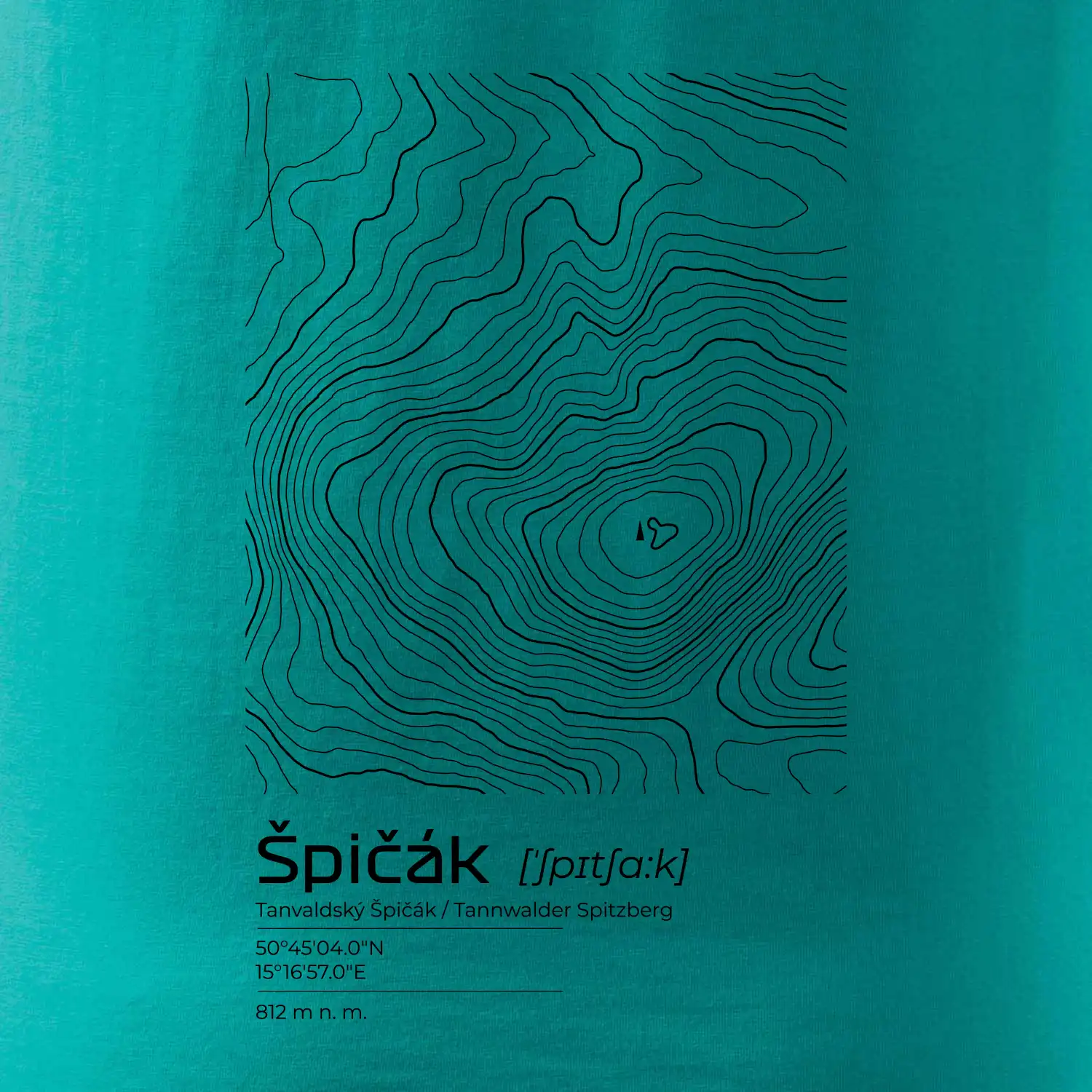 Špičák - vrstevnice v obdélníku