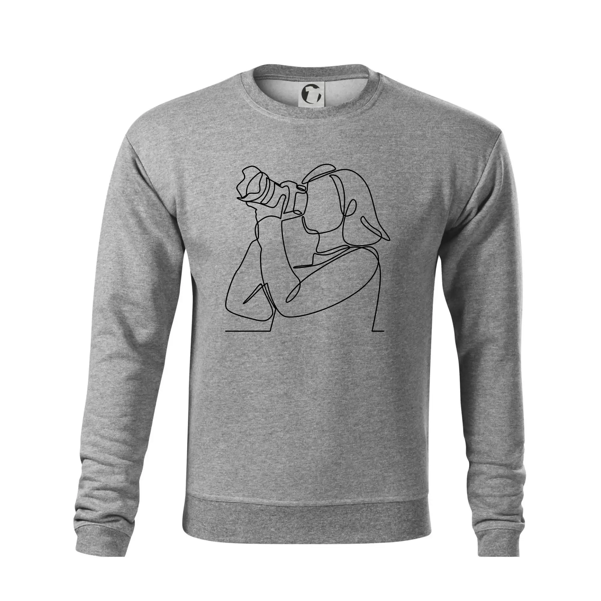 Fotografka stojící jedním tahem