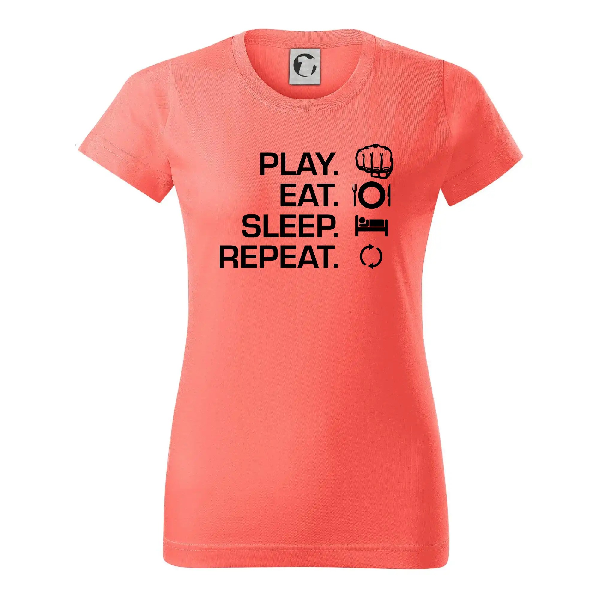 Tričká Karate - MMA eat sleep repeat - Dámske tričko basic - ľahko voľnejšie a dlhšie