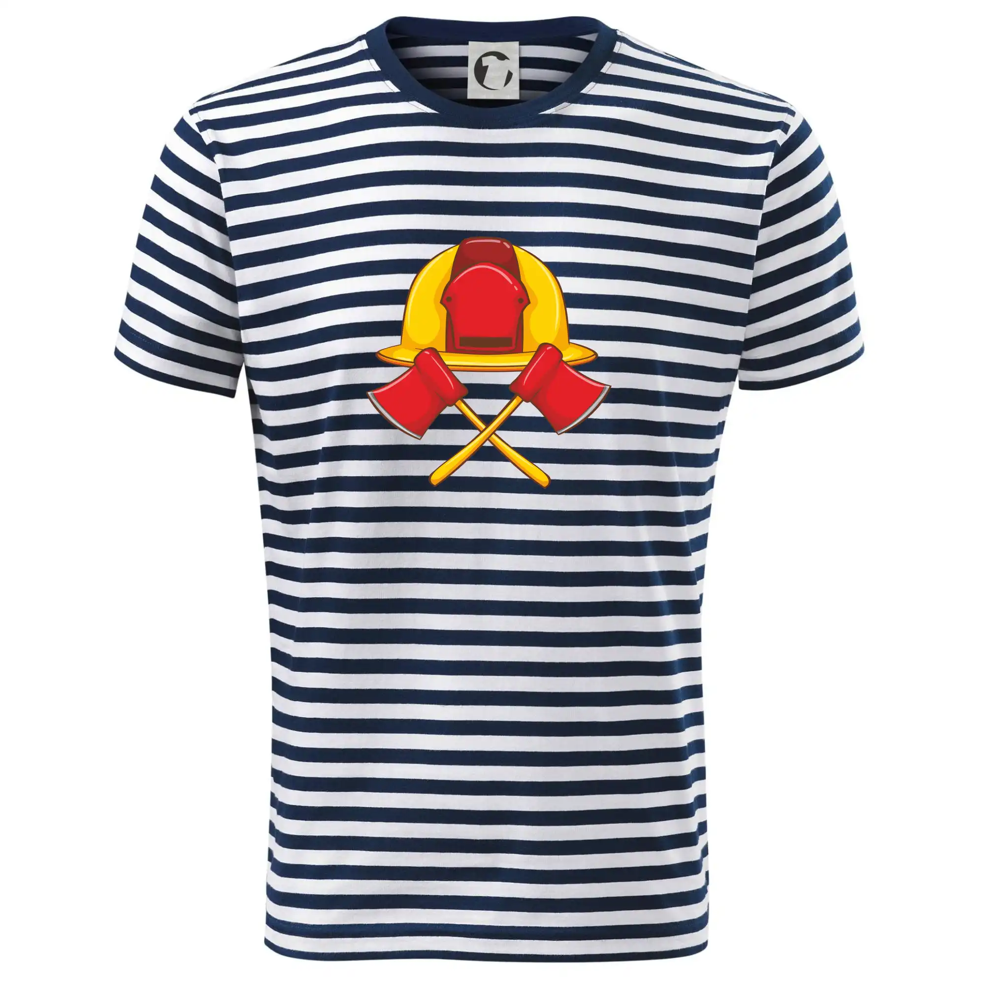 Originálne tričká pre hasičov - Hasičská helma a sekera - Tričko na vodu