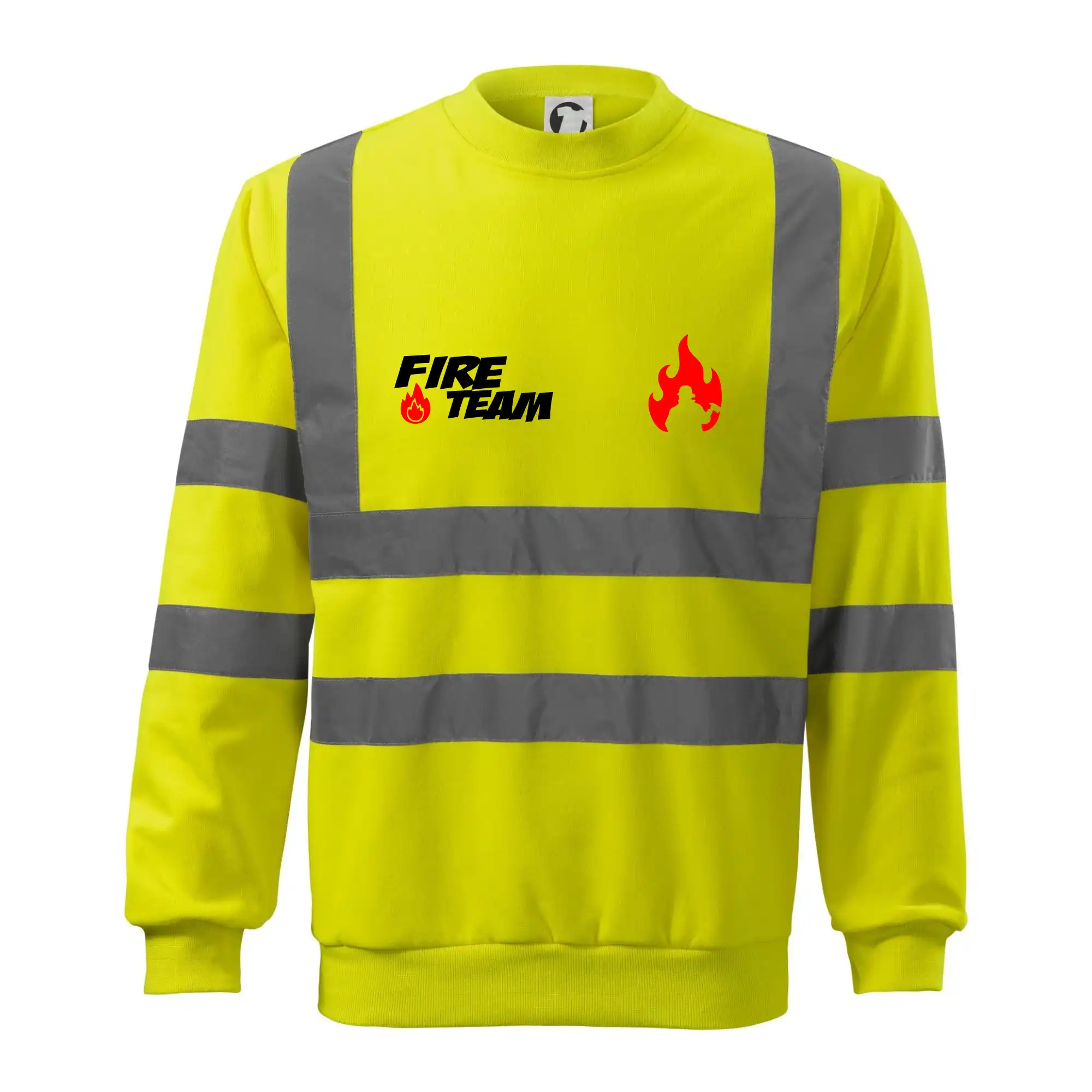 Originálne tričká pre hasičov - Fire Team plamen - Reflexná mikina
