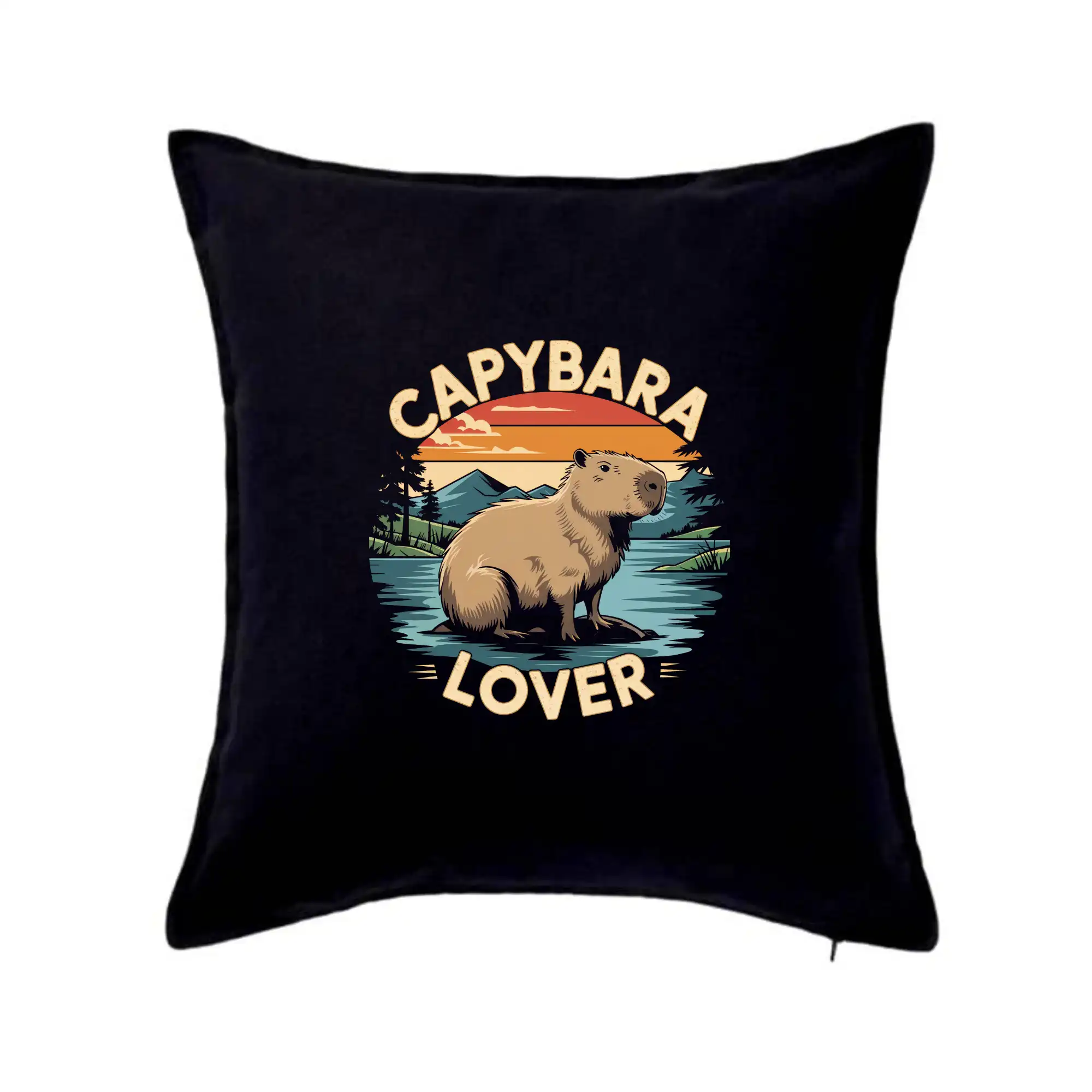 Tričká so zvieratami - Capybara lover vintage - Vankúš 50x50