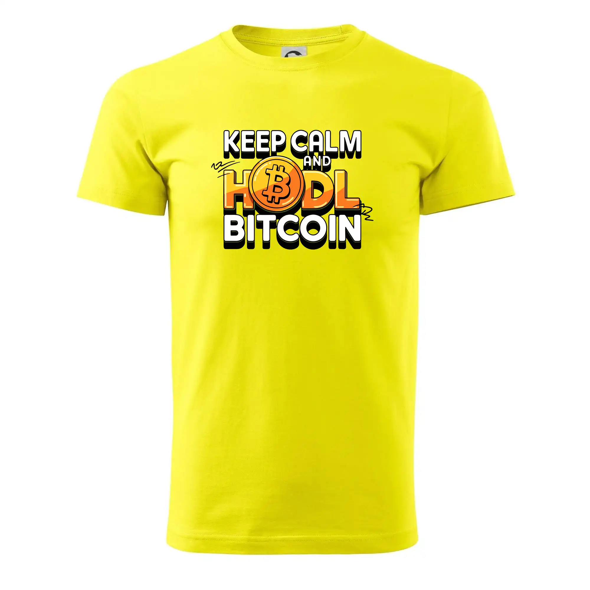 3D nápis Keep Calm and HODL Bitcoin - Pánske tričko nižšej gramáže