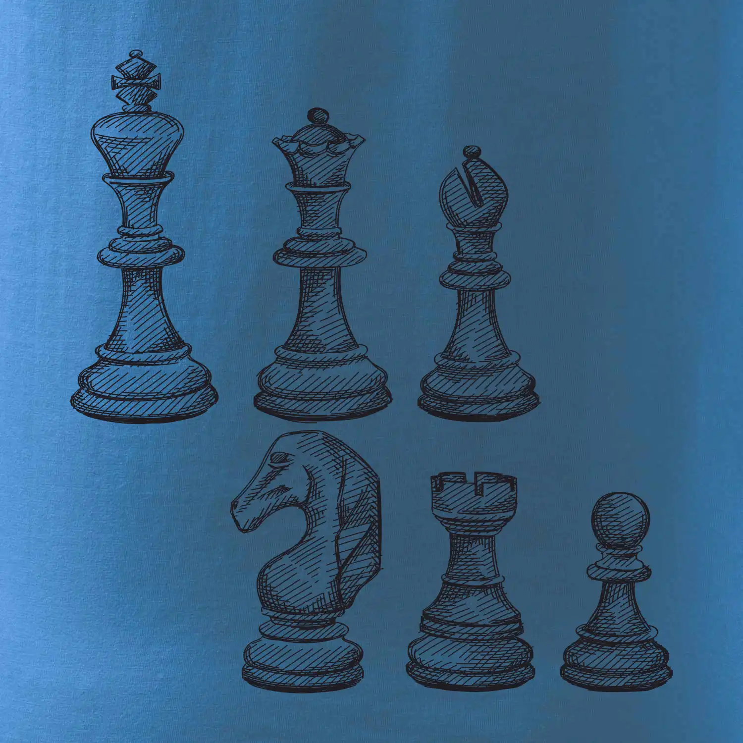 Šachové figurky kreslené