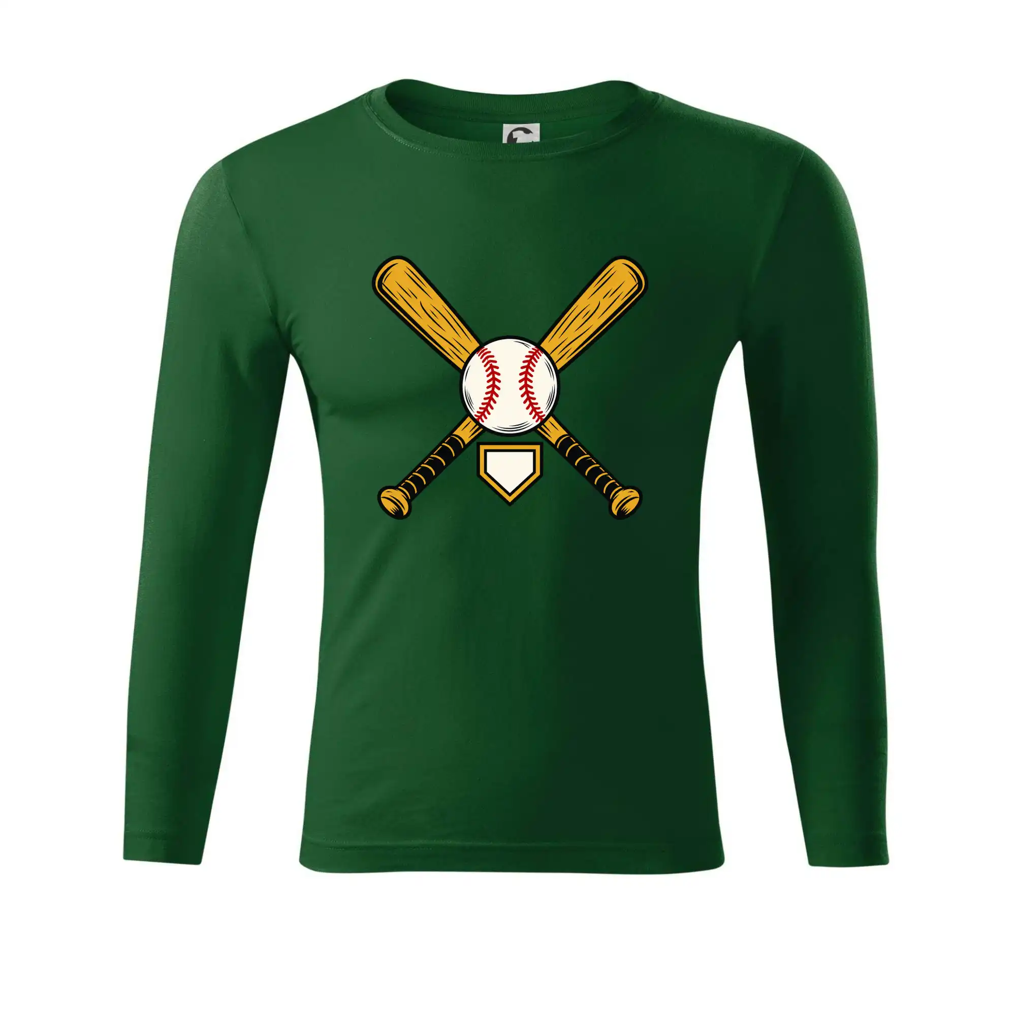 Zkřížené baseballové pálky a míček