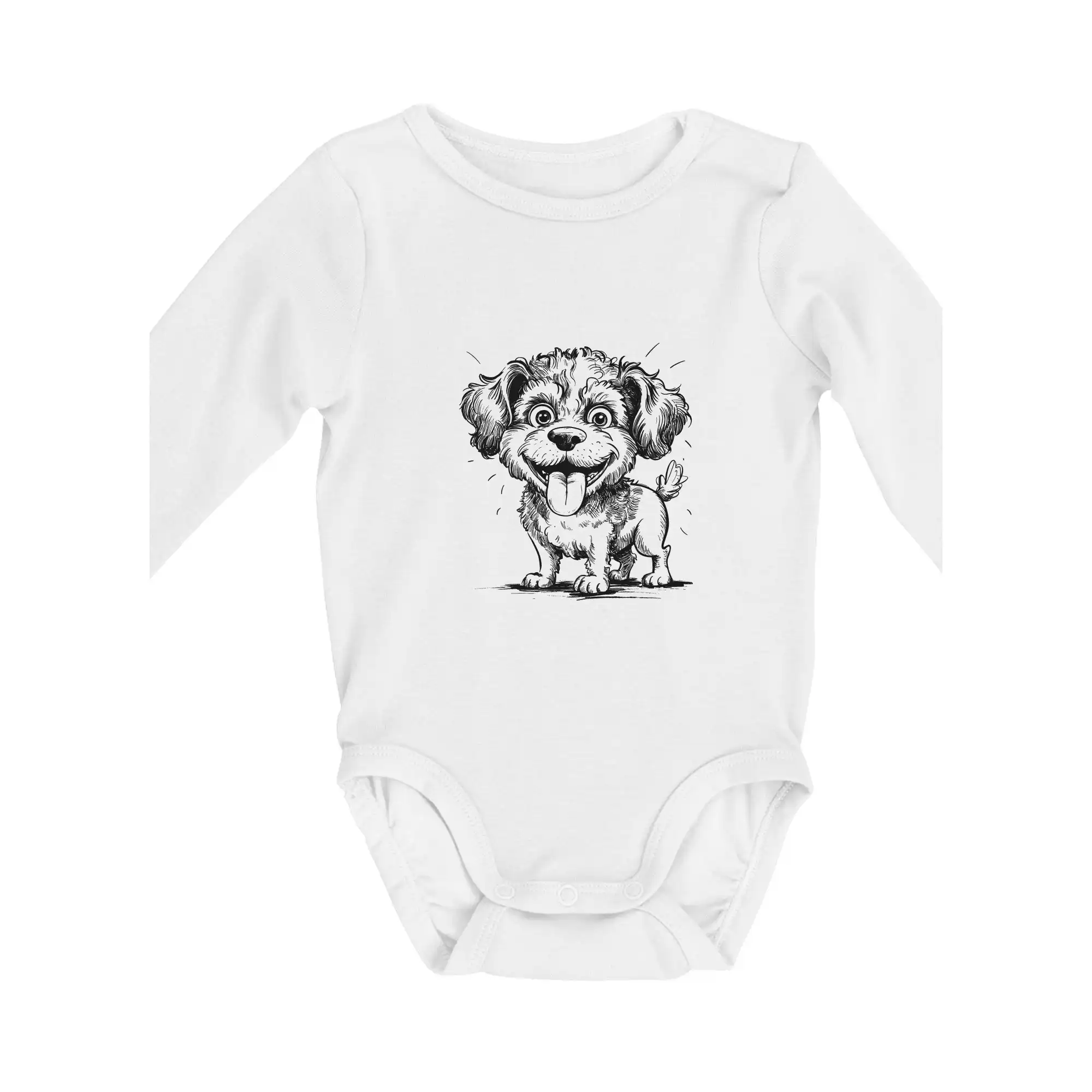 Ostatné psie plemená - Lagotto romagnolo karikatúra vypláznutý jazyk - Body dojčenské s dlhým rukávom