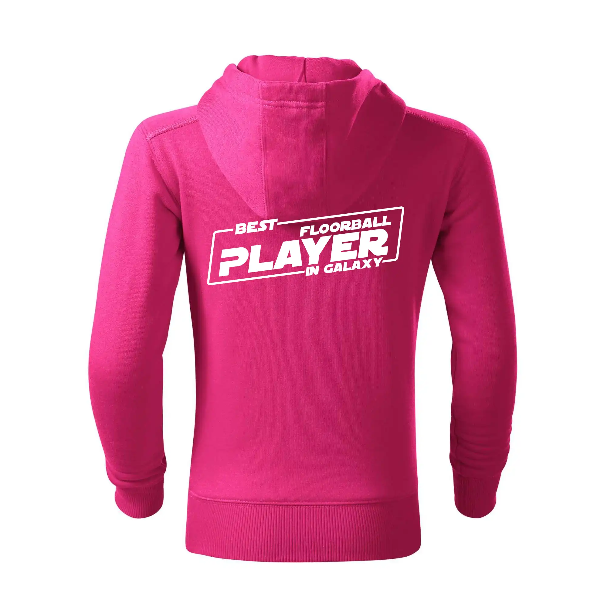 Florbalové tričká - Best floorball player in galaxy - Mikina detská s kapucňou a zipsom