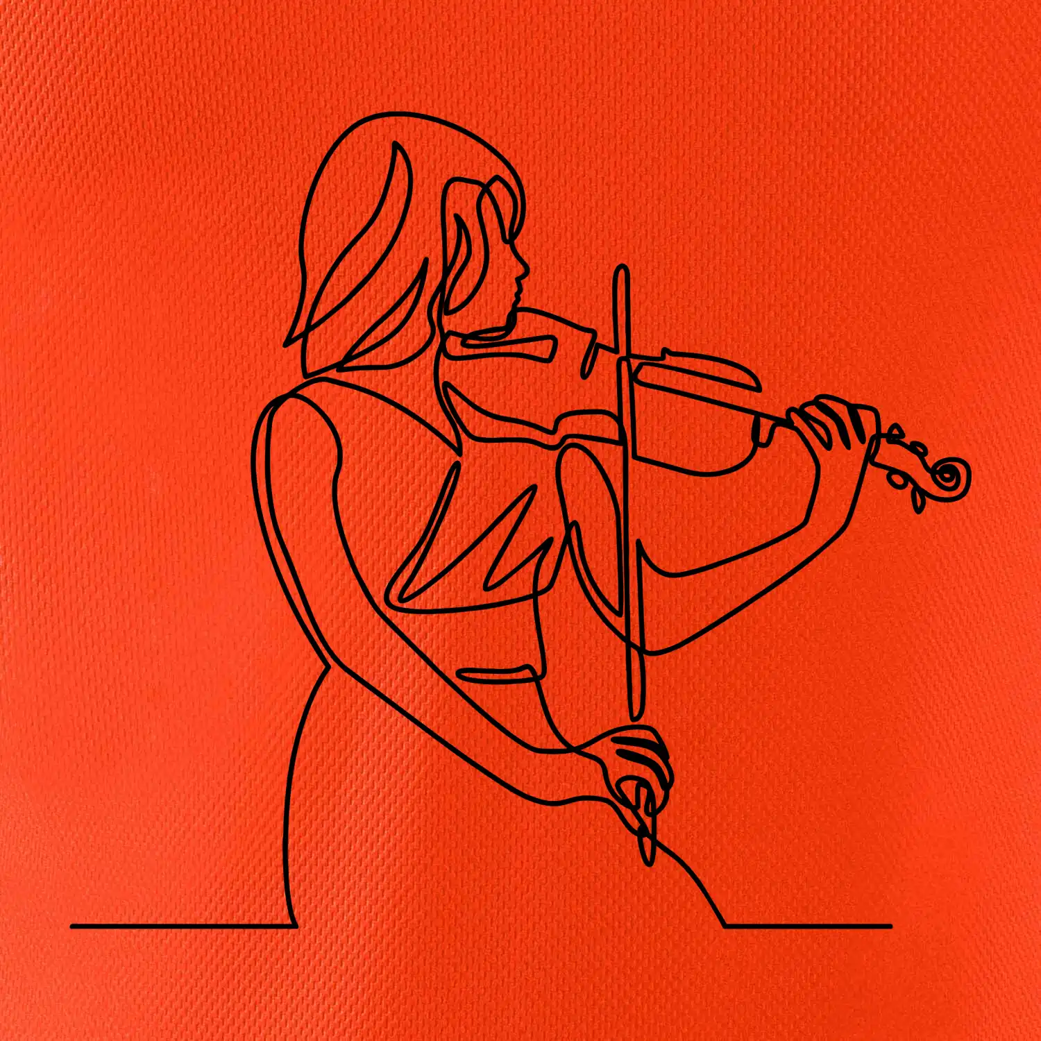 Houslistka jedním tahem