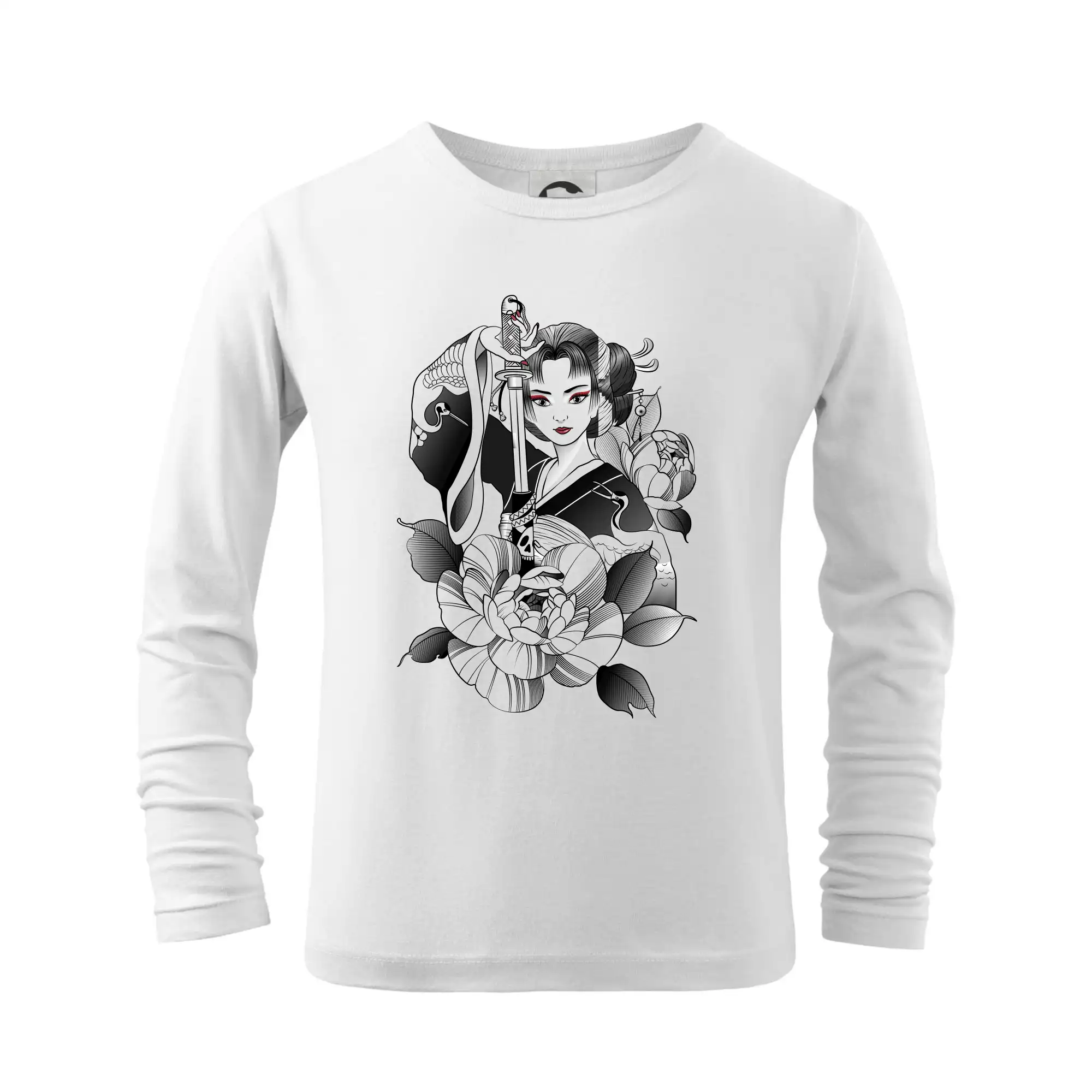 Tričká s japonskou tematikou - Japonsko - žena s mečom - Tričko detské Long Sleeve