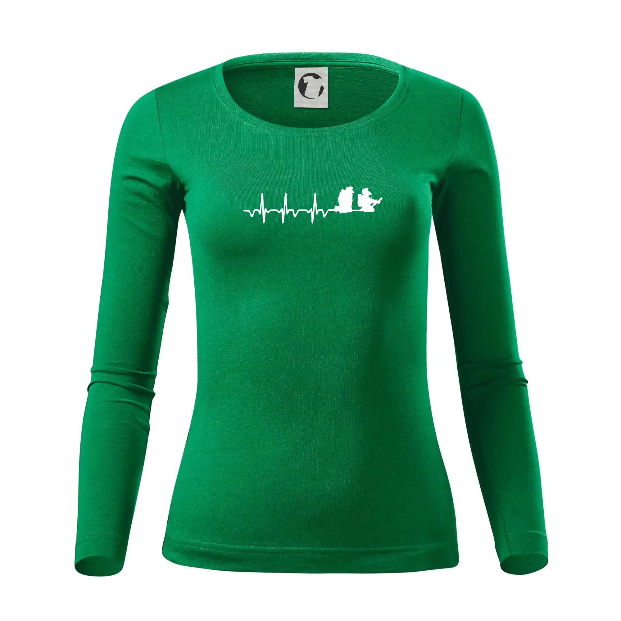 Originálne tričká pre hasičov - EKG hasiči - Dámske tričko FIT-T LS - zužené