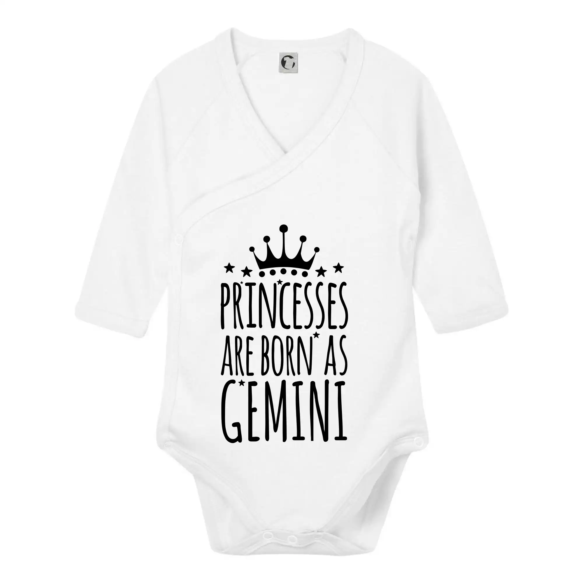 Tričká blíženci - Princesses are born as Gemini - Blíženci - Body zavinovacie s dlhým rukávom