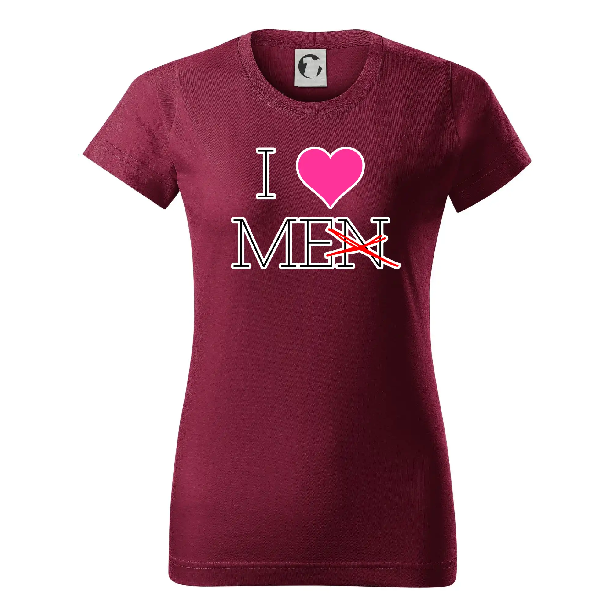 Tričká na párty - I love men (me) - Dámske tričko basic - ľahko voľnejšie a dlhšie