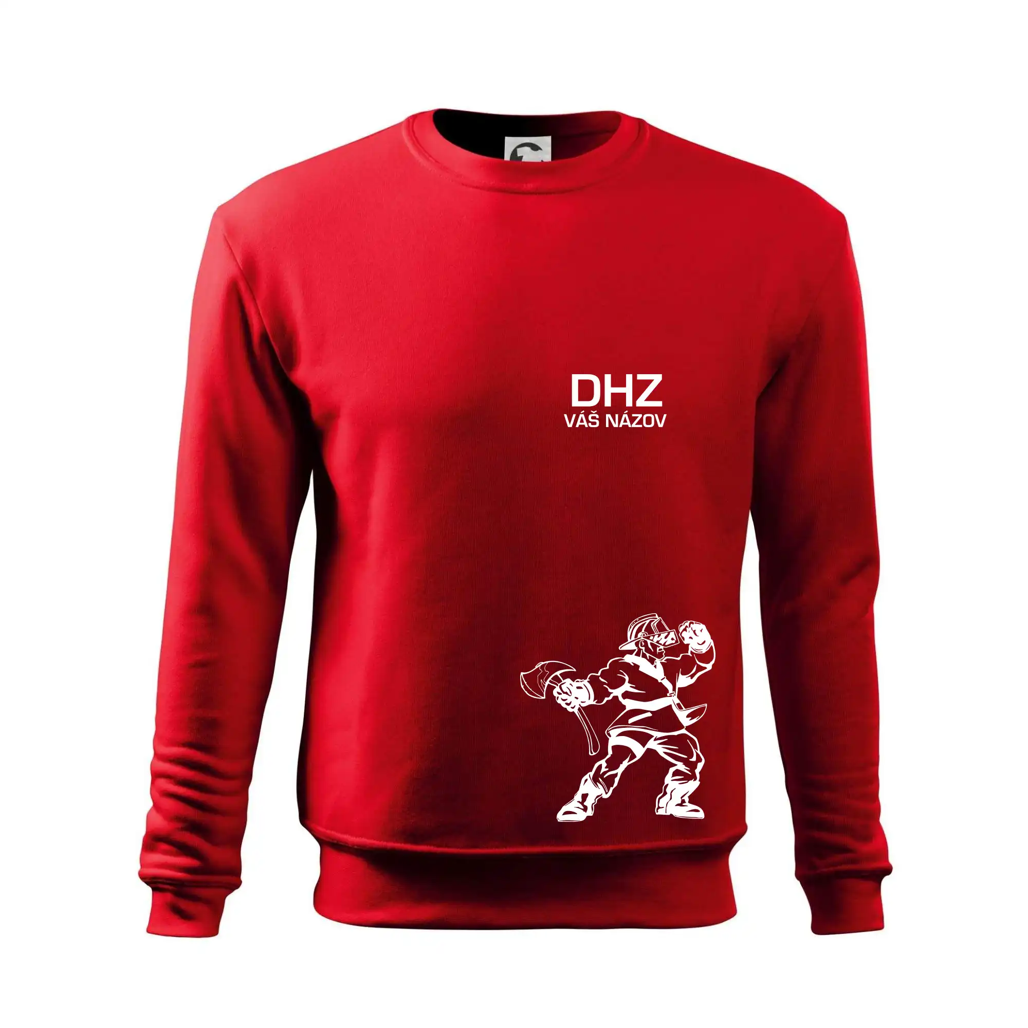 Originálne tričká pre hasičov - DHZ postava - vlastný názov - Mikina Essential pánska