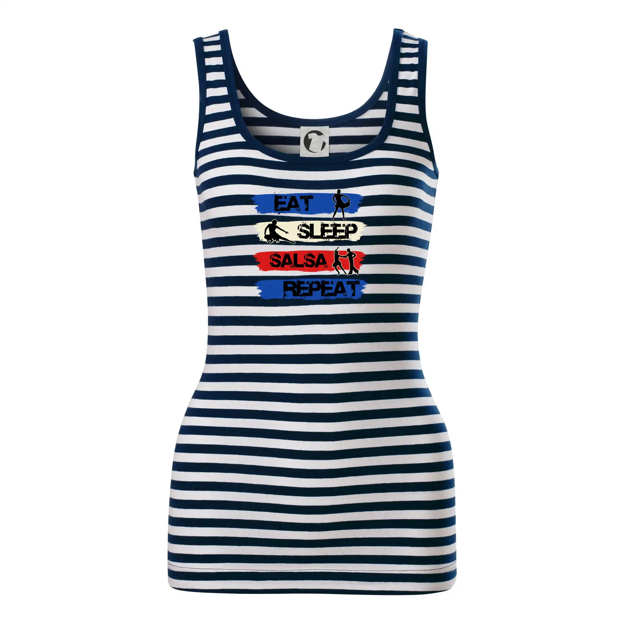 Tričká pre tanečníkov salsy - Eat sleep salsa repeat - Sailor tielko na vodu