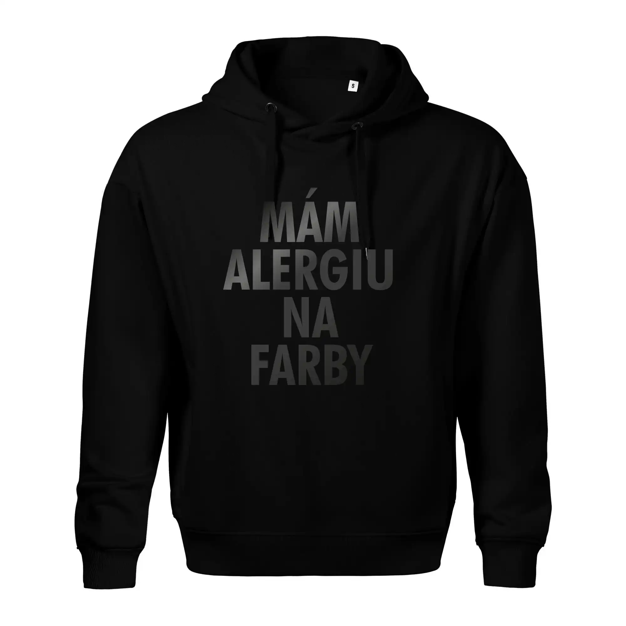 Ostatné nápisy - Mám alergiu na farby - čierna potlač - Oversized mikina pánska Moon - kratšia + širšia