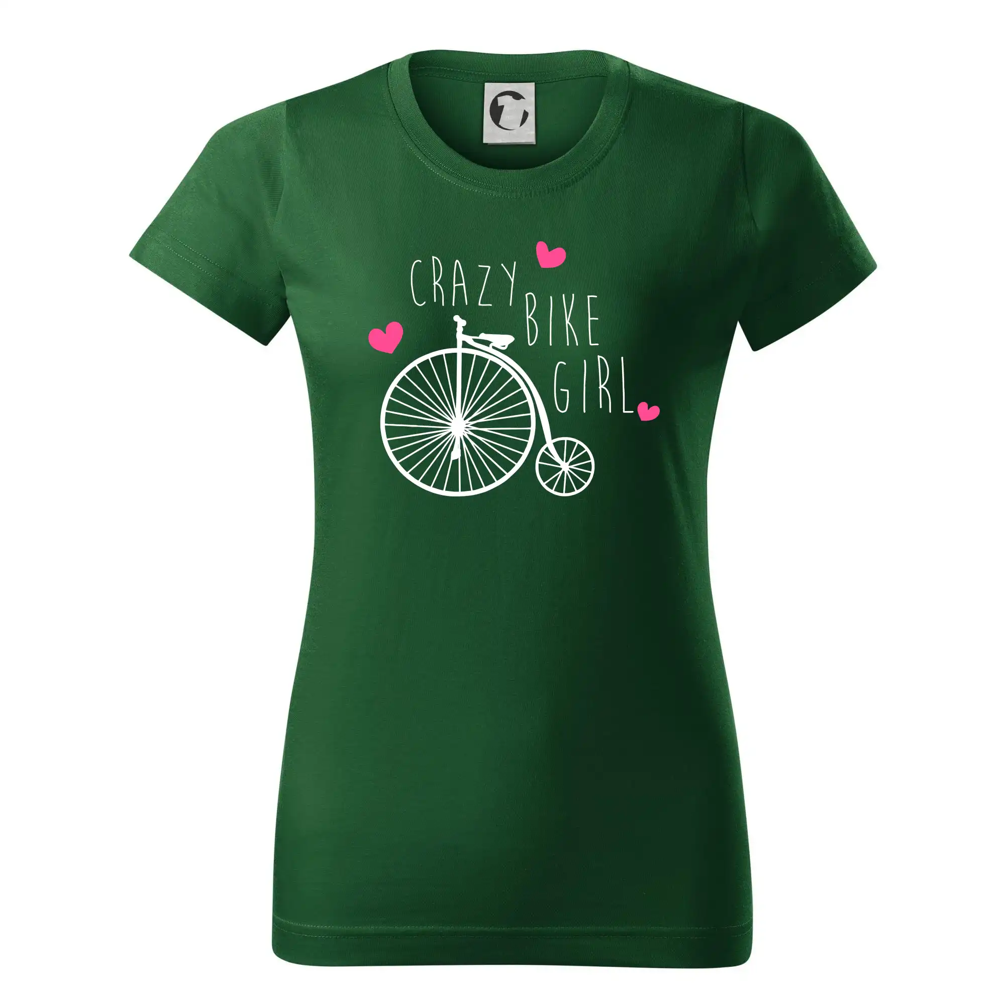 Tričko ako darček pre cyklistu - Crazy bike girl - Dámske tričko basic - ľahko voľnejšie a dlhšie