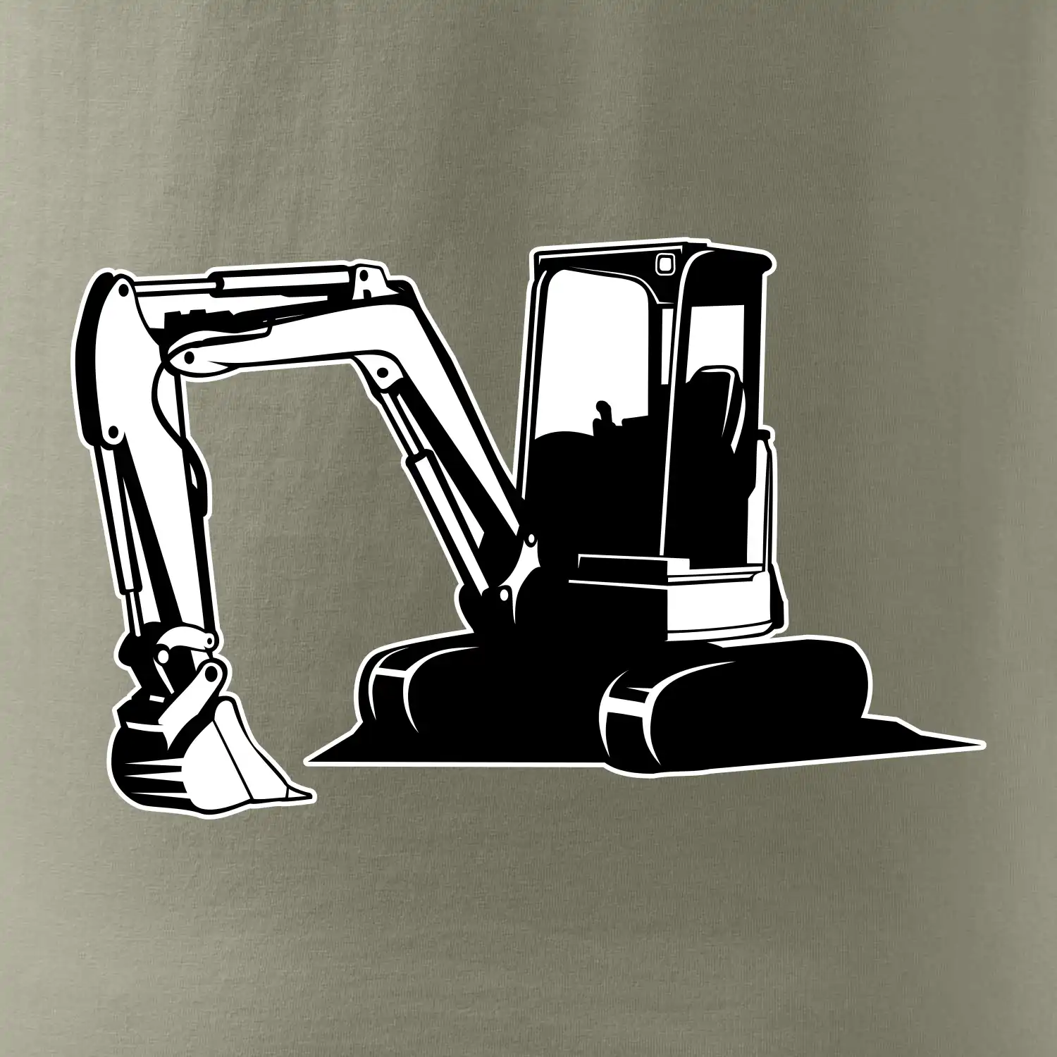 Bagr bez nápisu černobílý