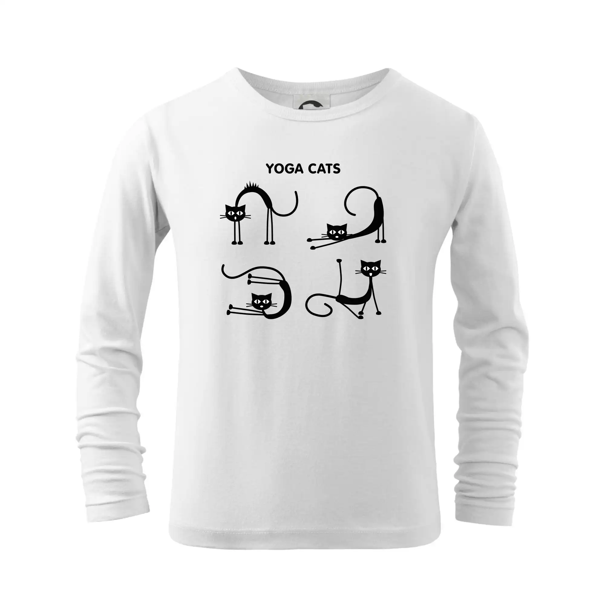Vtipná tričká s mačkou - Mačacie jóga (Hana-creative) - Tričko detské Long Sleeve