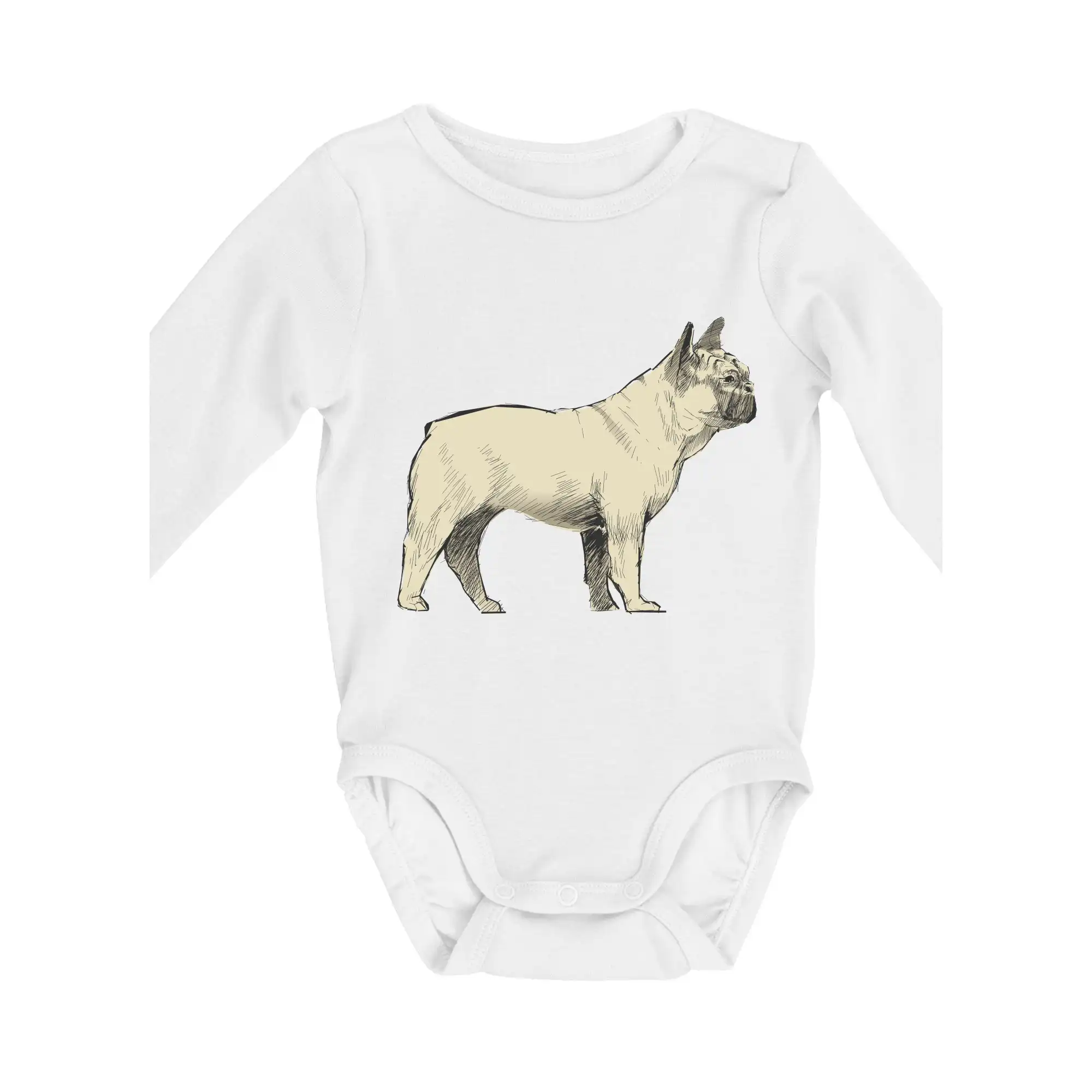 Ostatné psie plemená - Vintage French bulldog - Body dojčenské s dlhým rukávom