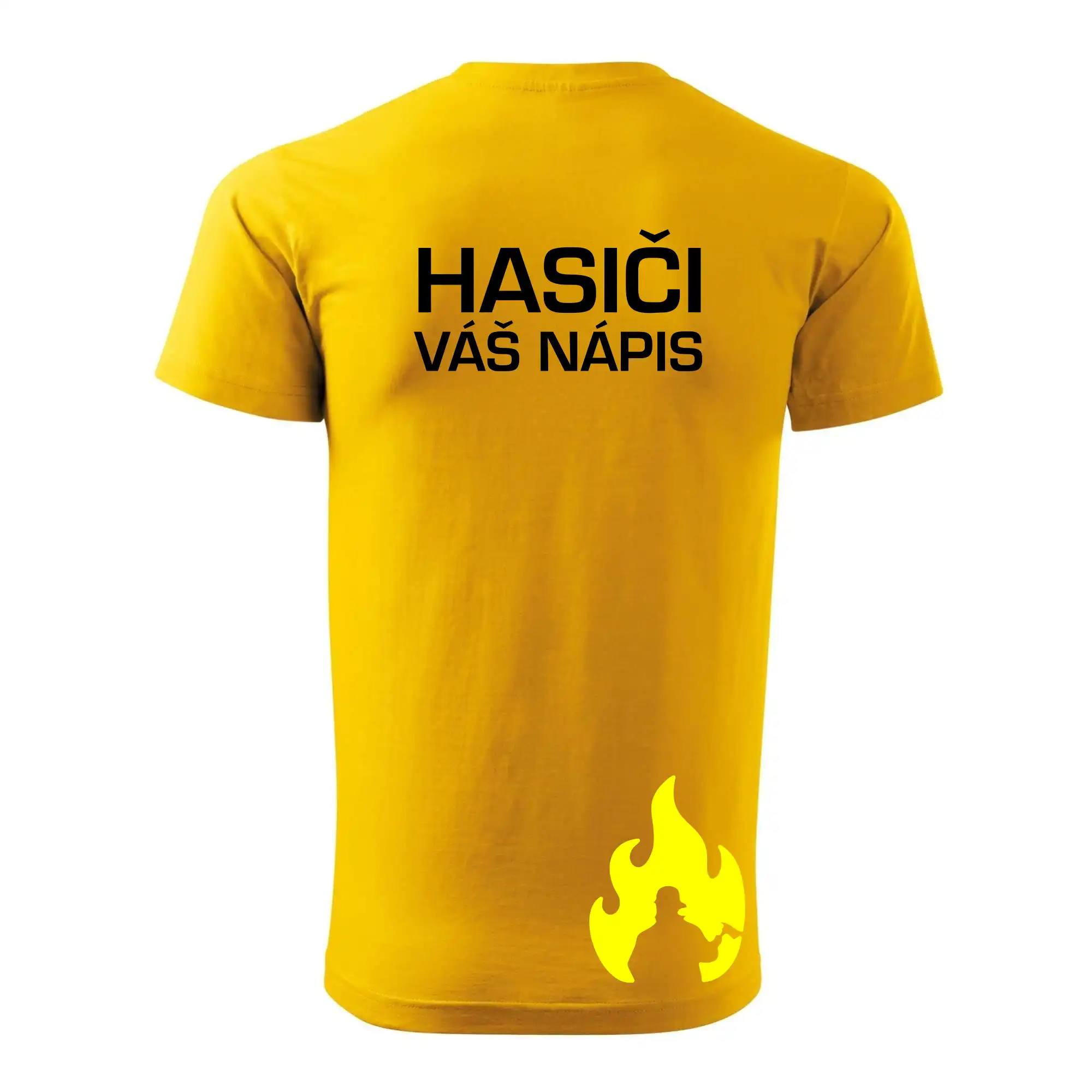 Hasič stojaci - nápis hasiči - Veľký nápis na chrbte