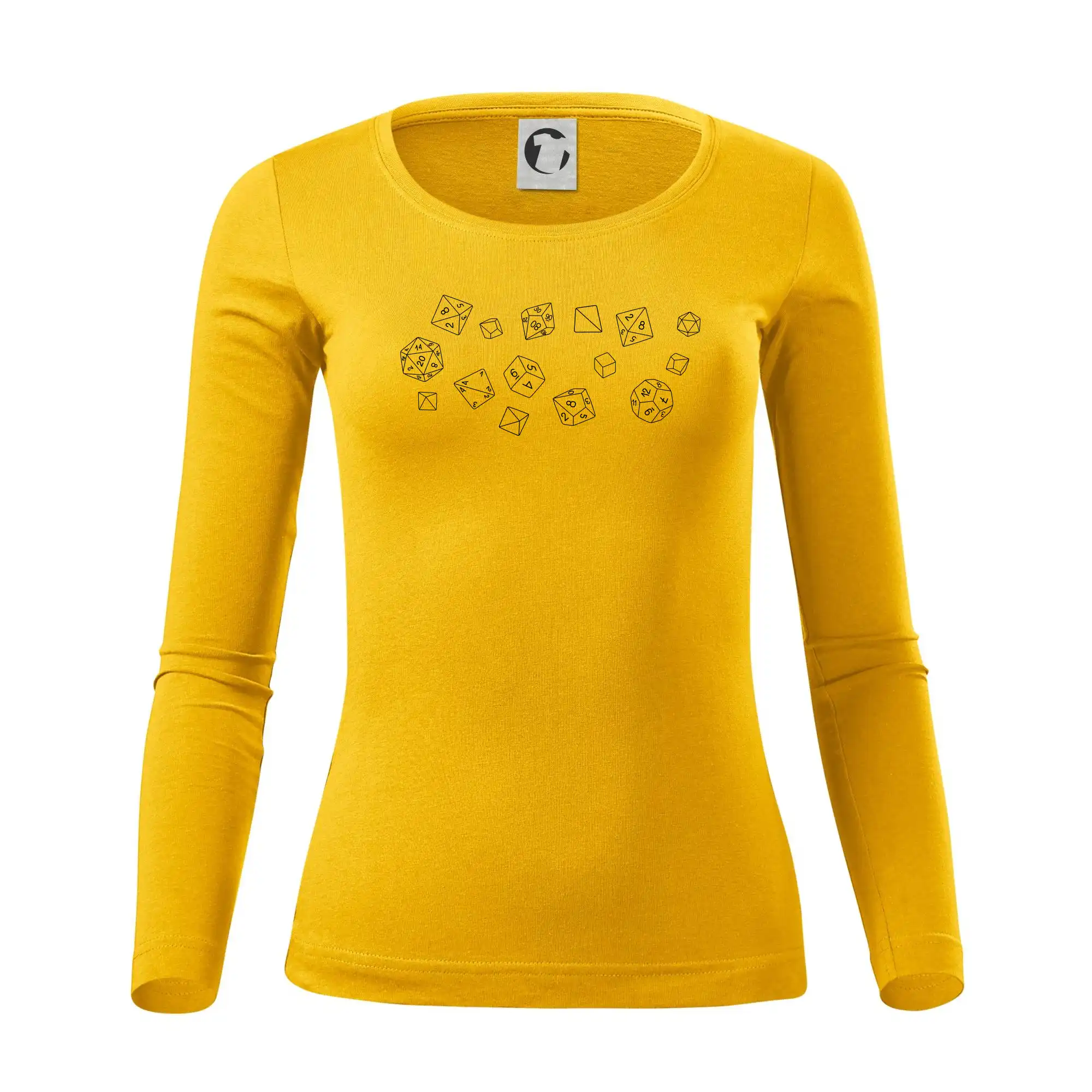 Tričká a mikiny so spoločenskými hrami  - Kocky - prsia - Dámske tričko FIT-T LS - zužené
