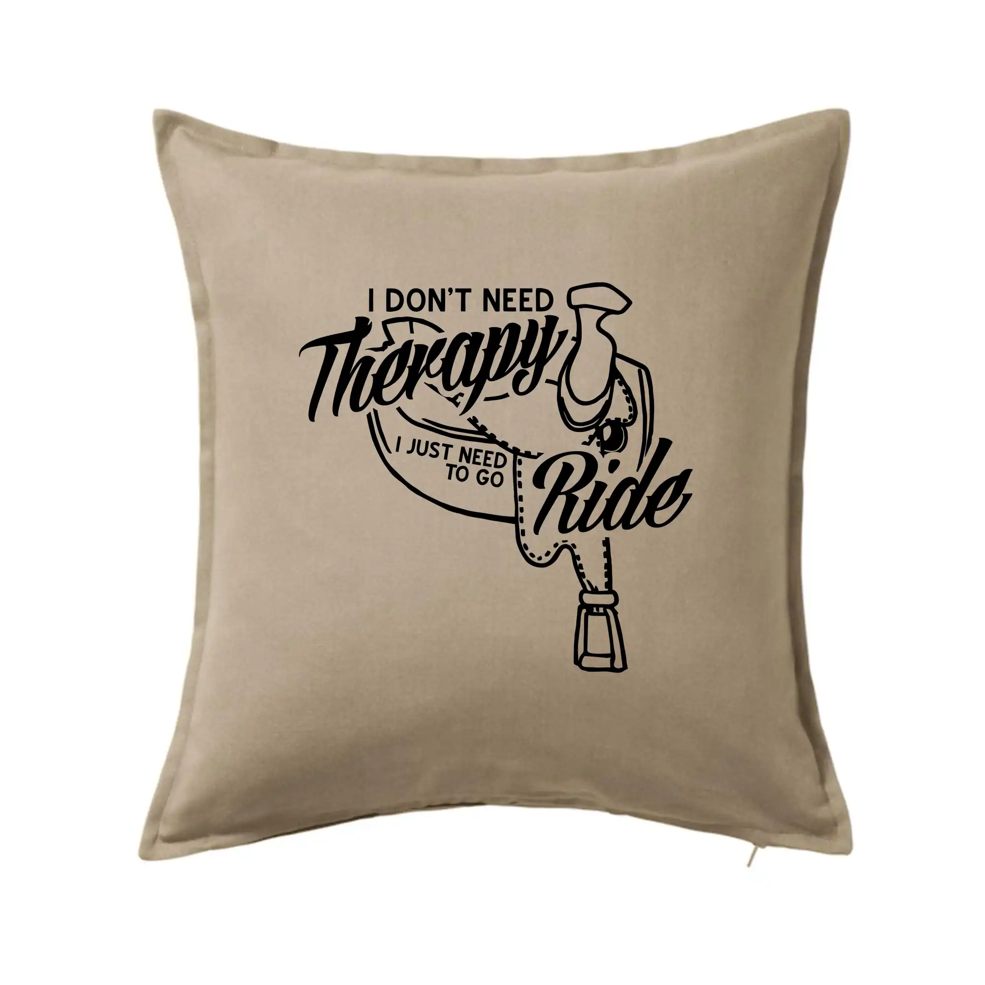 Tričká s koňmi - I don't Therapy Ride - jazdkyňa - Vankúš 50x50