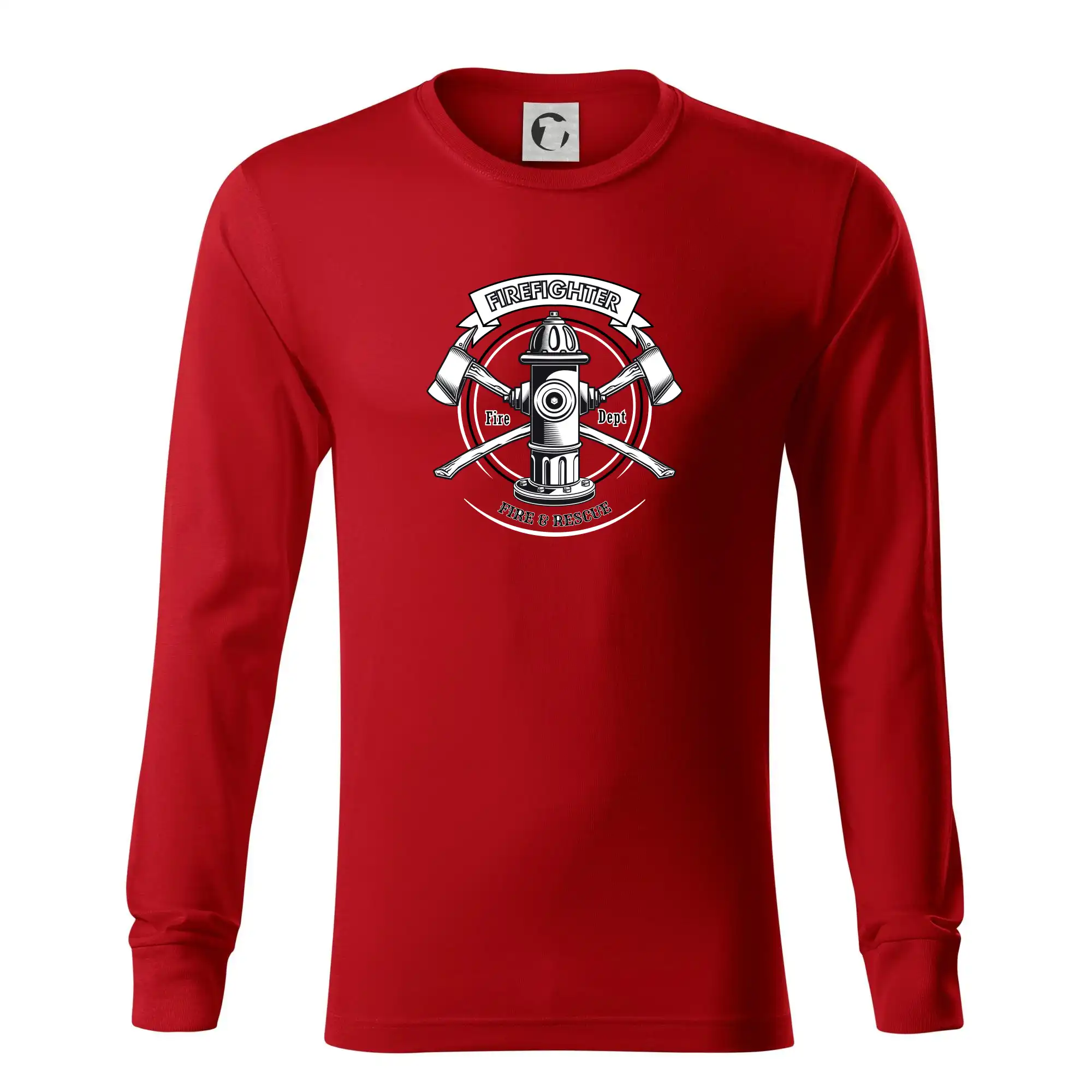 Originálne tričká pre hasičov - Firefighter logo Fire and rescue - Tričko s dlhým rukávom LS R05