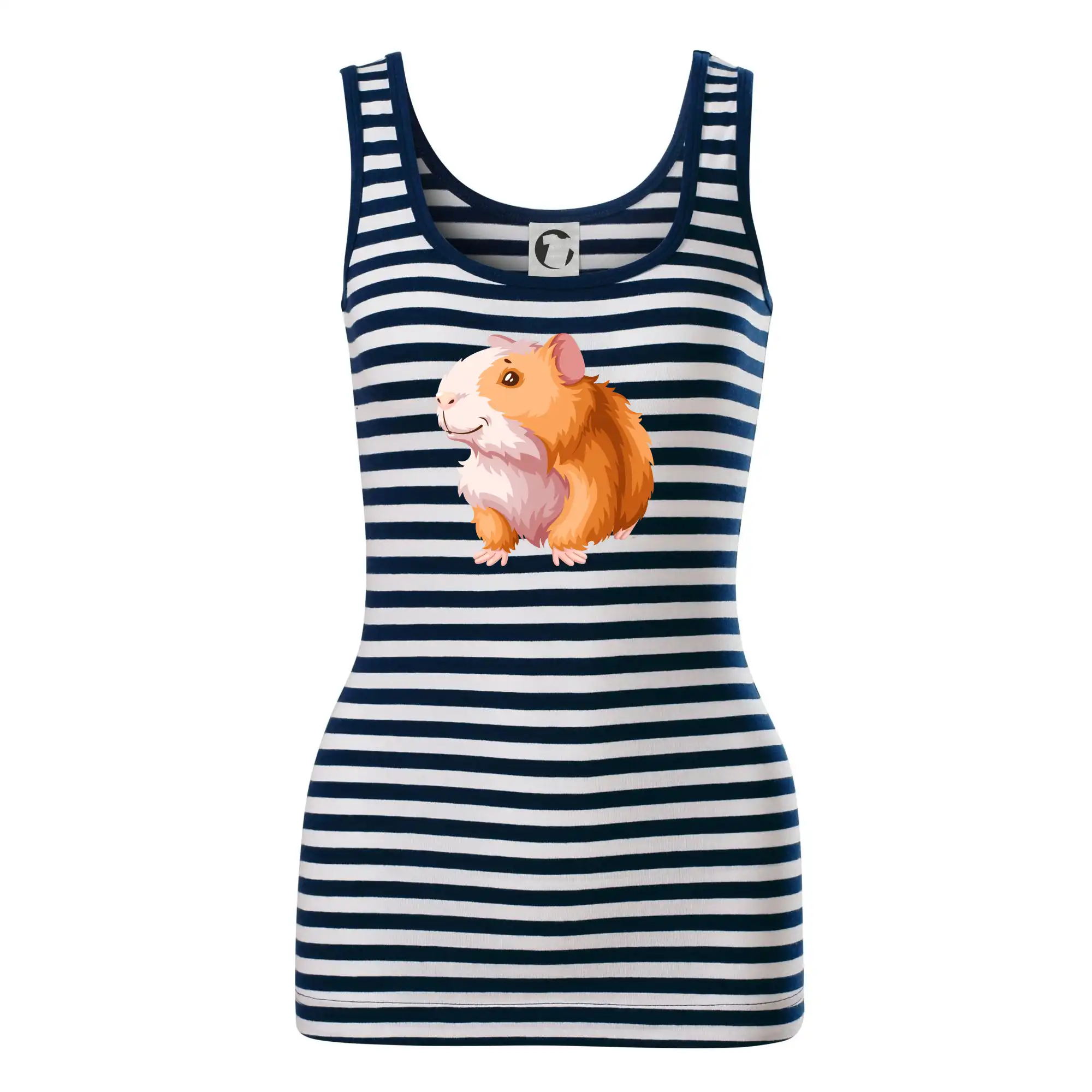 Tričká so zvieratami - Morča - kreslené, bielo oranžové - Sailor tielko na vodu