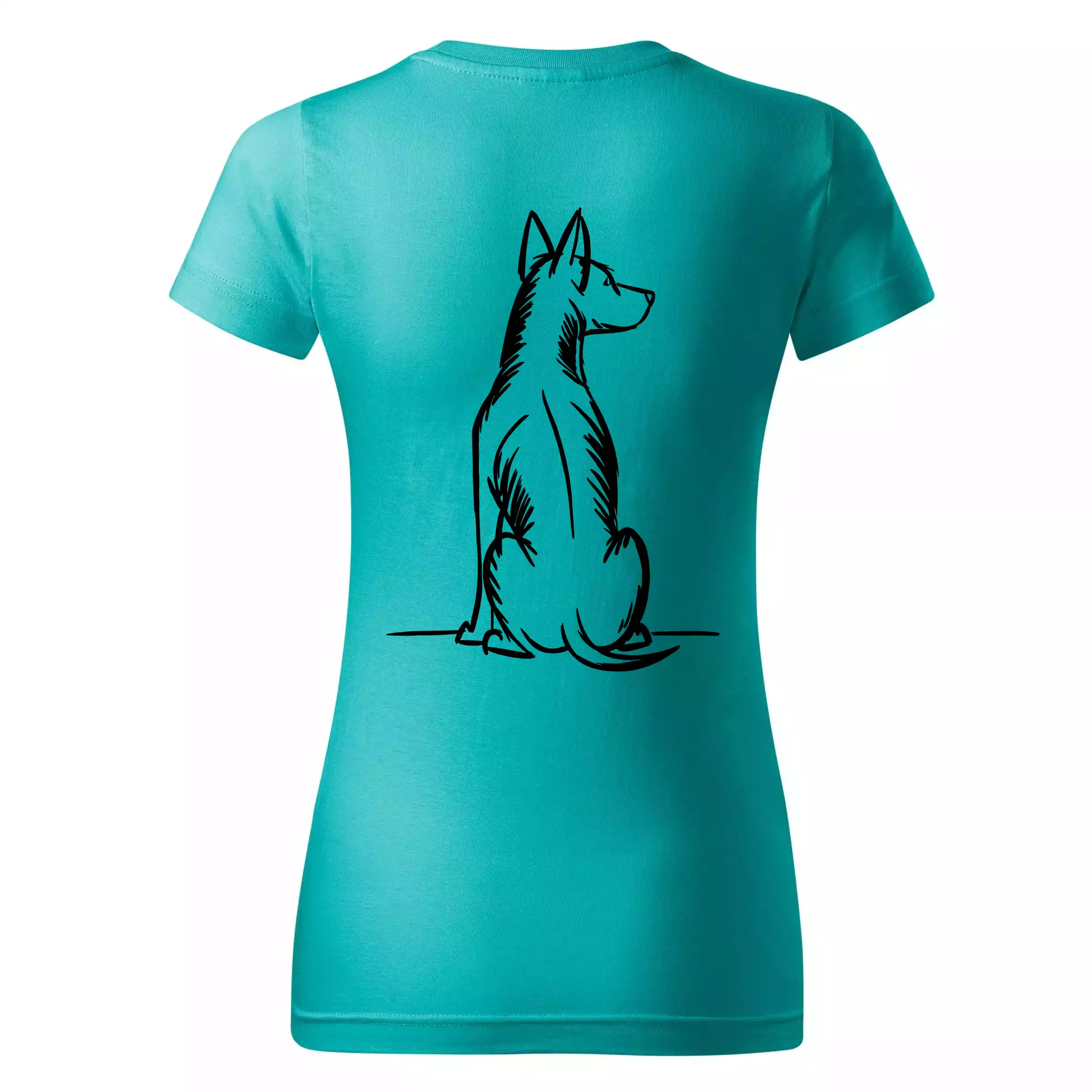 Pes kreslený zezadu