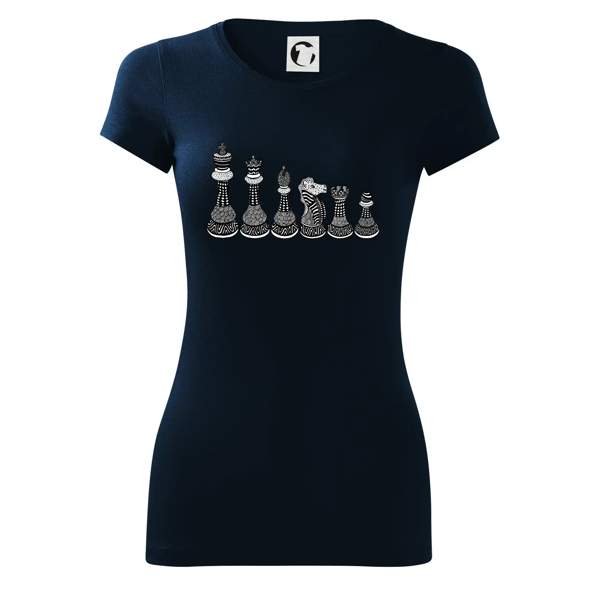 Šachové figurky v řadě - kreslené