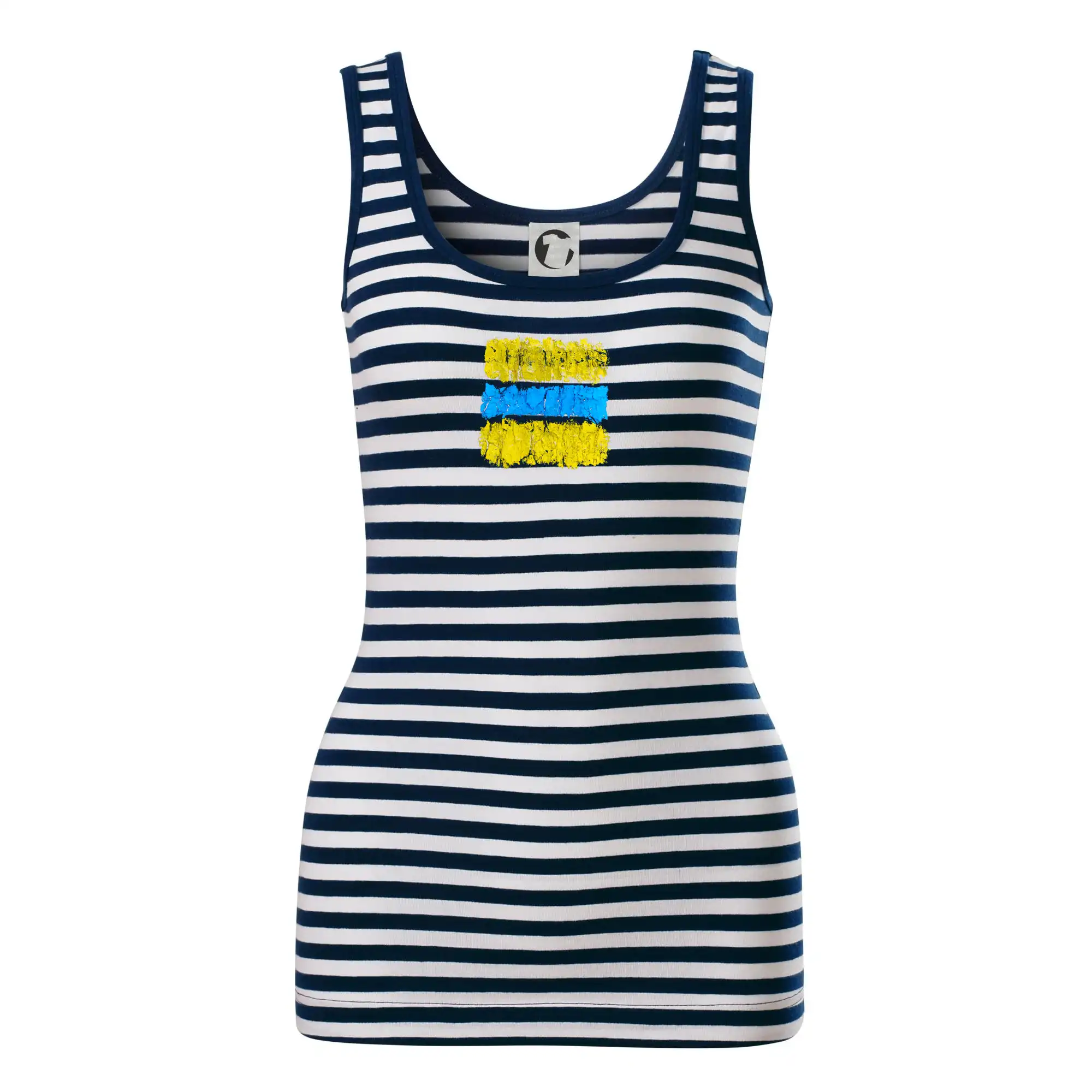 Tričko ako darček pre cyklistu - Turistická Cyklo značka - žlto modrá - Sailor tielko na vodu