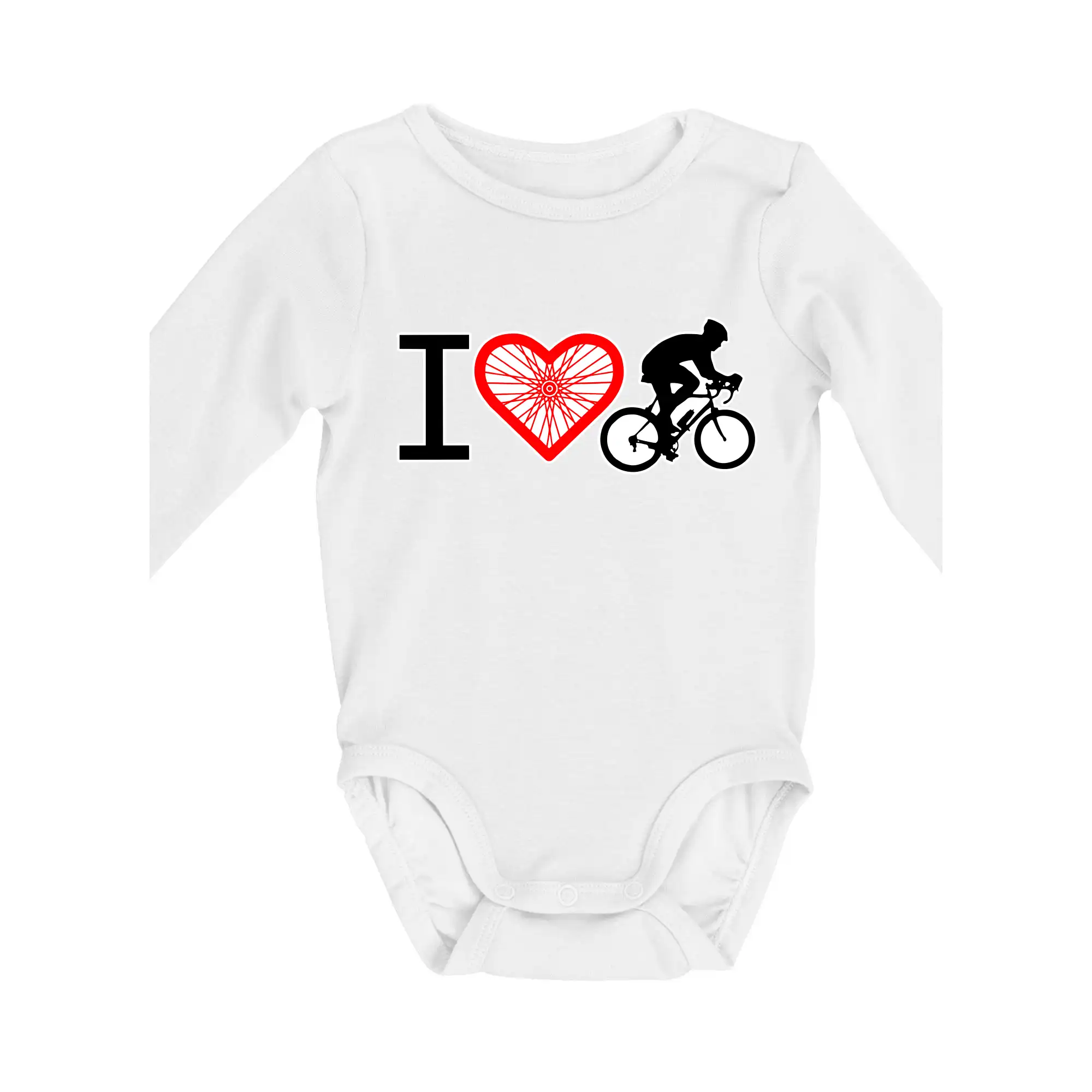 Tričko ako darček pre cyklistu - I love cycles výplet - Body dojčenské s dlhým rukávom