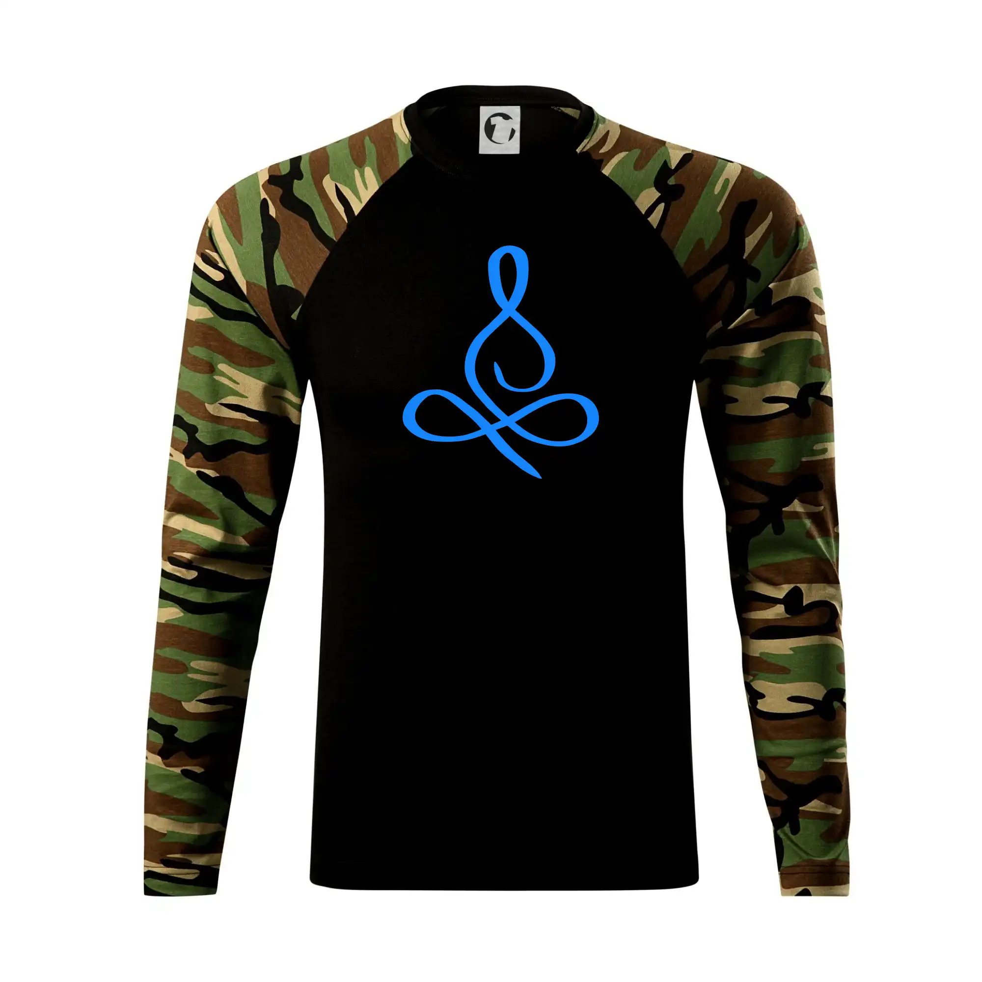Tričká na jógu - Yoga - lotus modrý (Moňas) - Camouflage LS